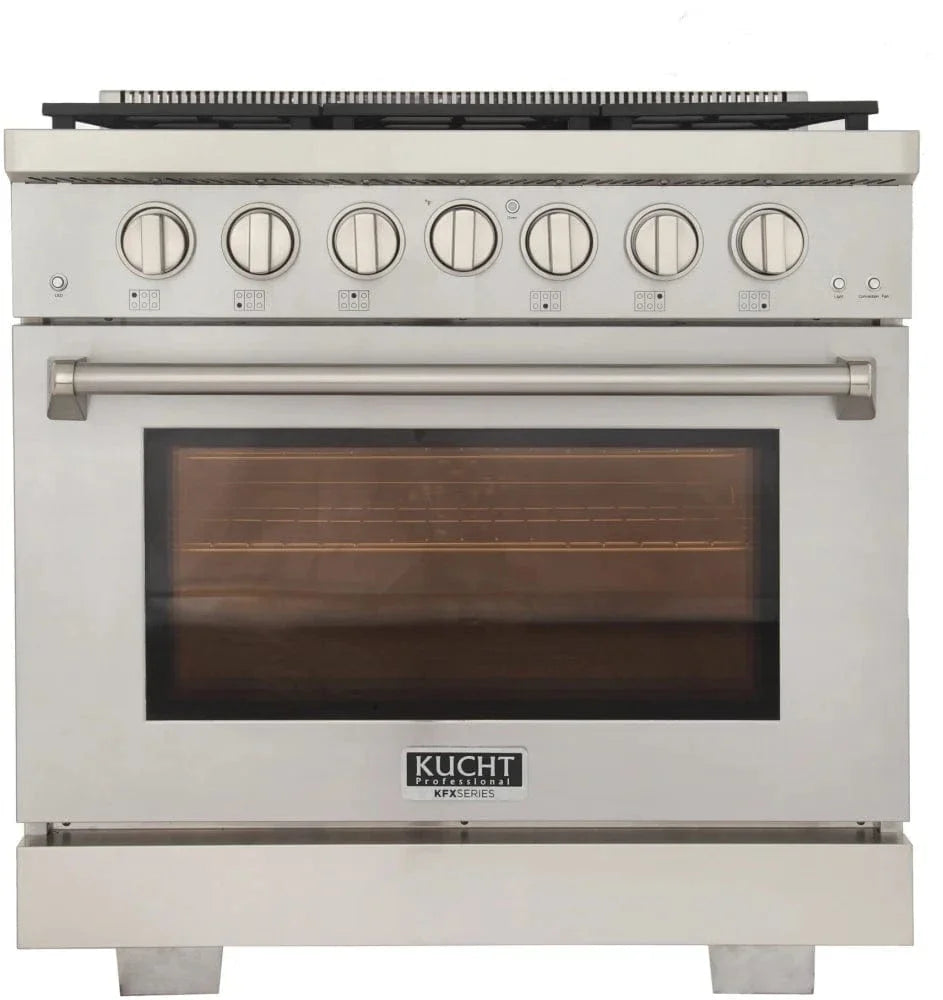 Kucht 36" Freestanding Professional Gas Range Liquid Propane KFX3600X/LP-S on sale at MyriadMart