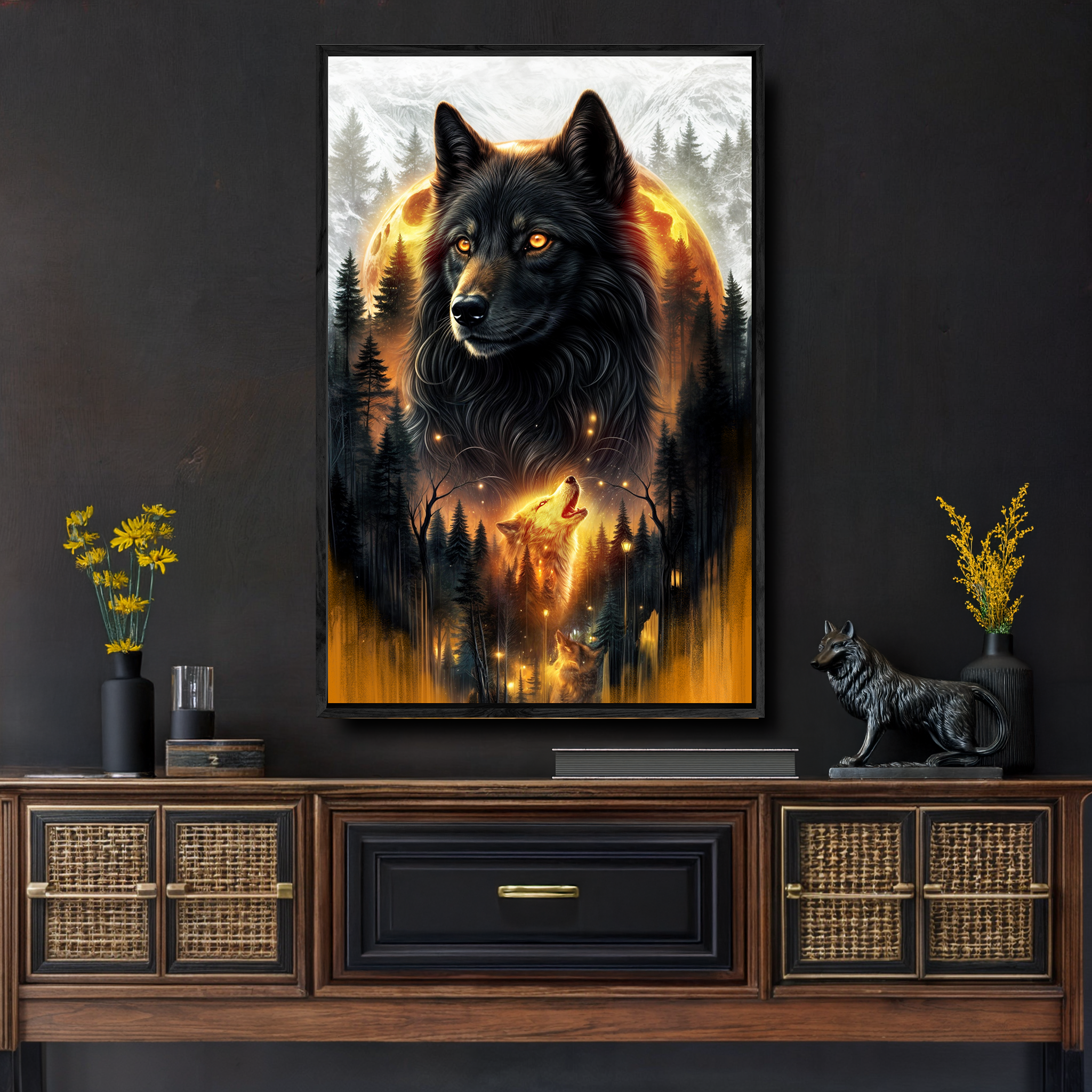Eclipse of the Alpha Wolf Wall Art on sale at MyriadMart