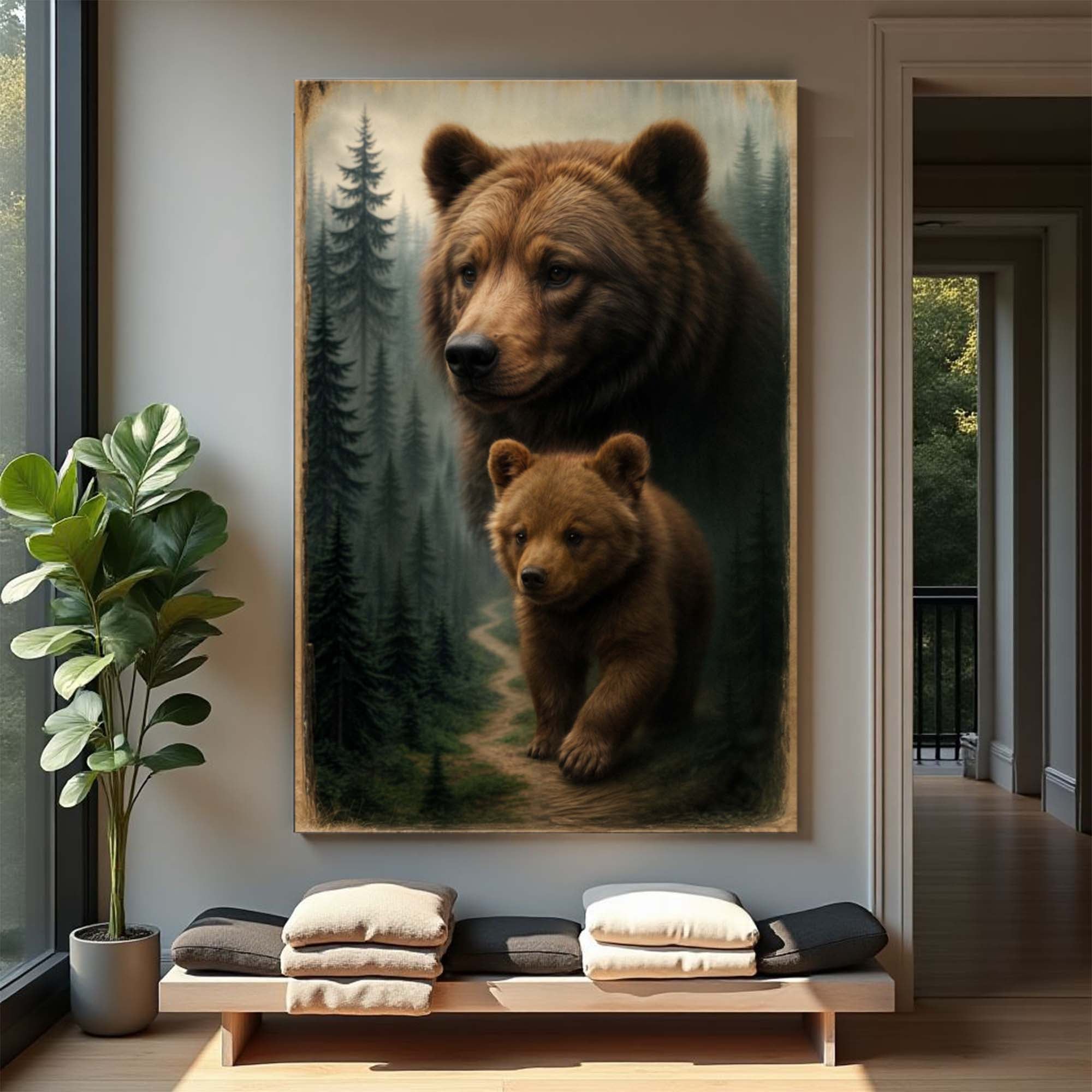 Path of the Wild Kin Bear and Cub Wall Art on sale at MyriadMart