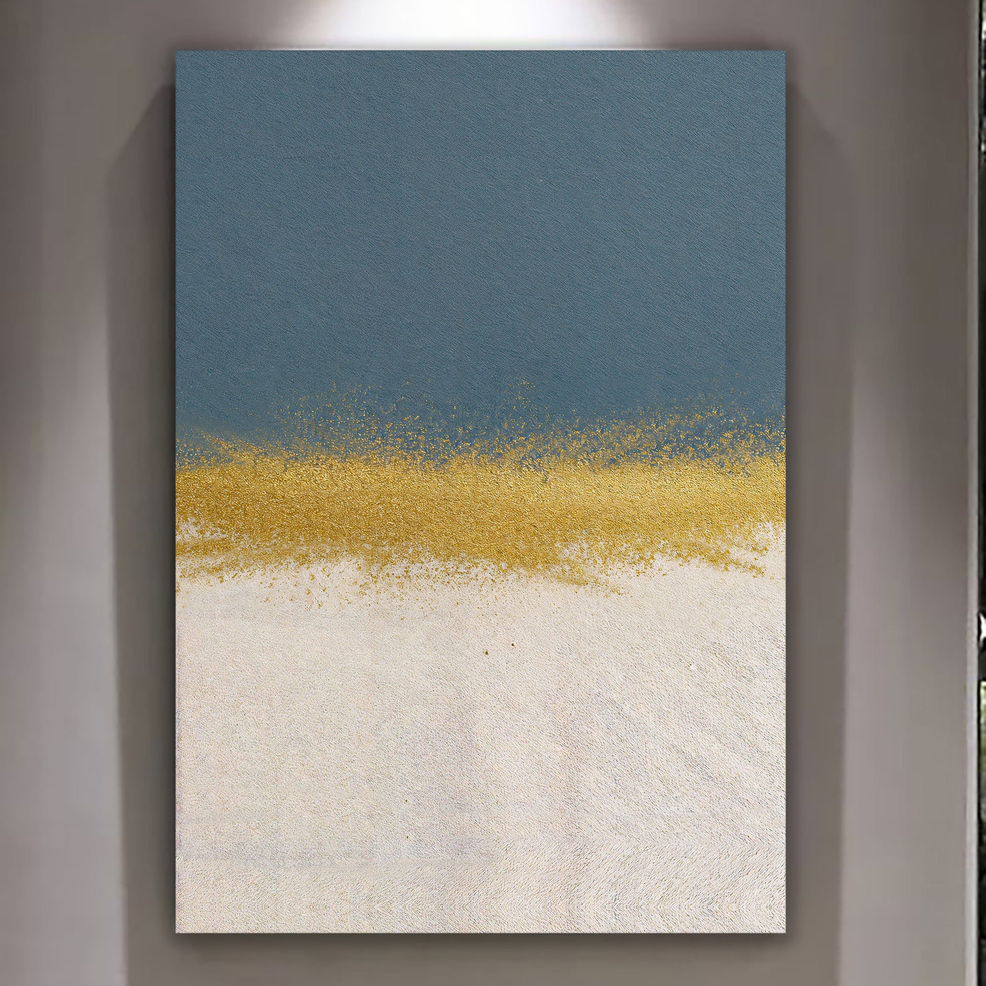 Minimalist Blue and Gold Wall Art on sale at MyriadMart