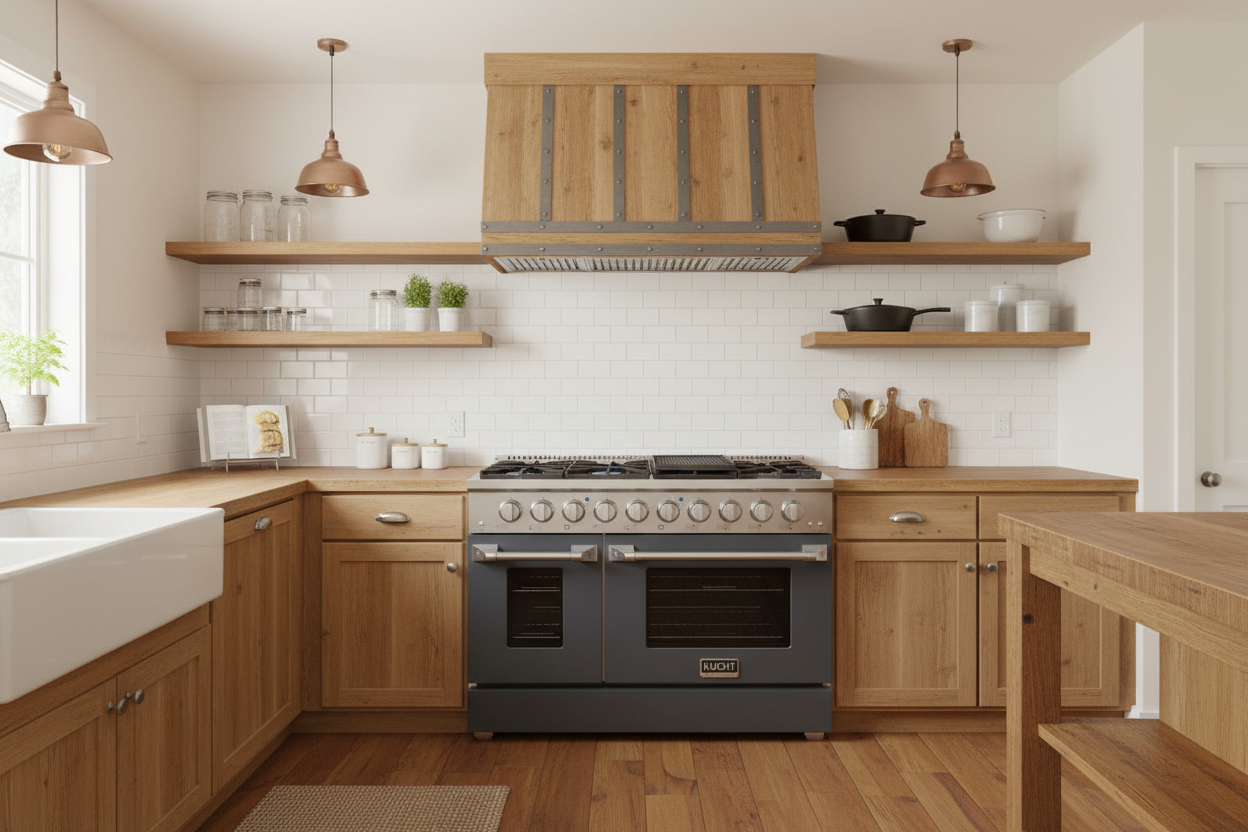 Kucht 48" Gas Range in Stainless Steel with Grey Oven Doors, KNG481-GR on sale at MyriadMart