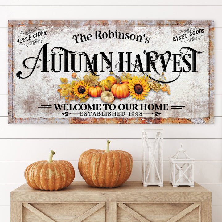 Family Autumn Harvest Thanksgiving Sign II on sale at MyriadMart