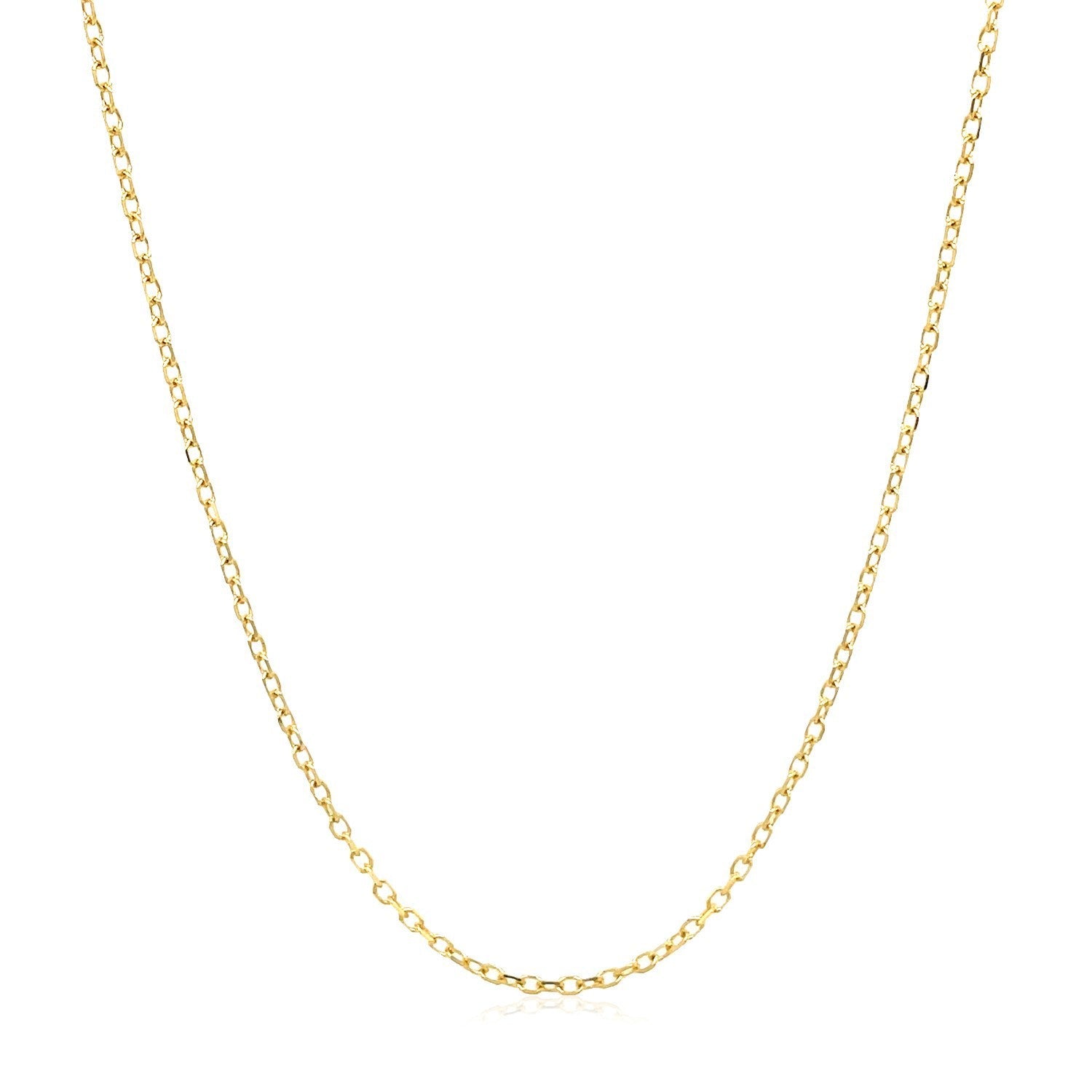 14k Yellow Gold Faceted Cable Link Chain 1.3mm on sale at MyriadMart