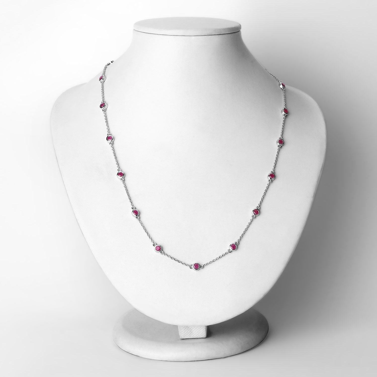 2.34 Carat Genuine Ruby .925 Sterling Silver Necklace on sale at MyriadMart
