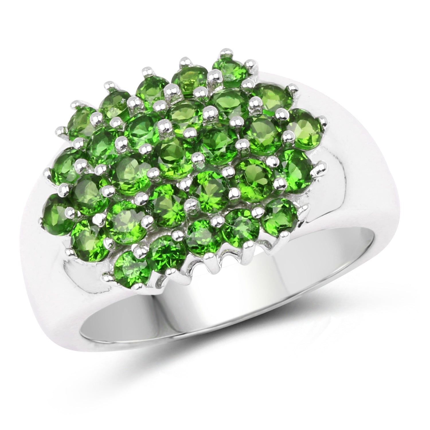 1.93 Carat Genuine Chrome Diopside .925 Sterling Silver Ring on sale at MyriadMart