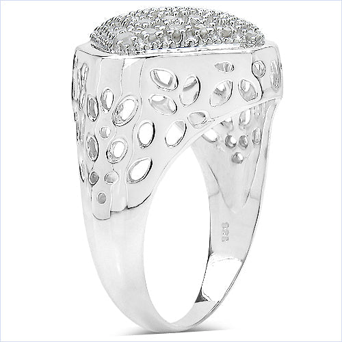 0.54 Carat Genuine White Diamond .925 Sterling Silver Ring on sale at MyriadMart