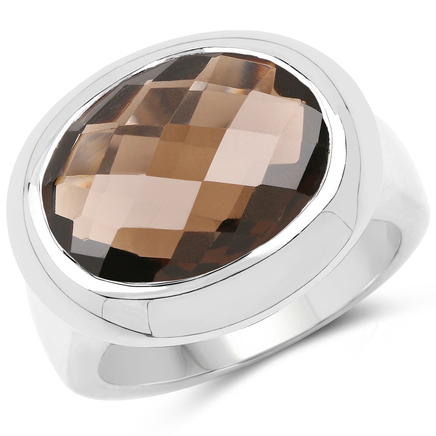 7.90 Carat Genuine Smoky Quartz .925 Sterling Silver Ring on sale at MyriadMart