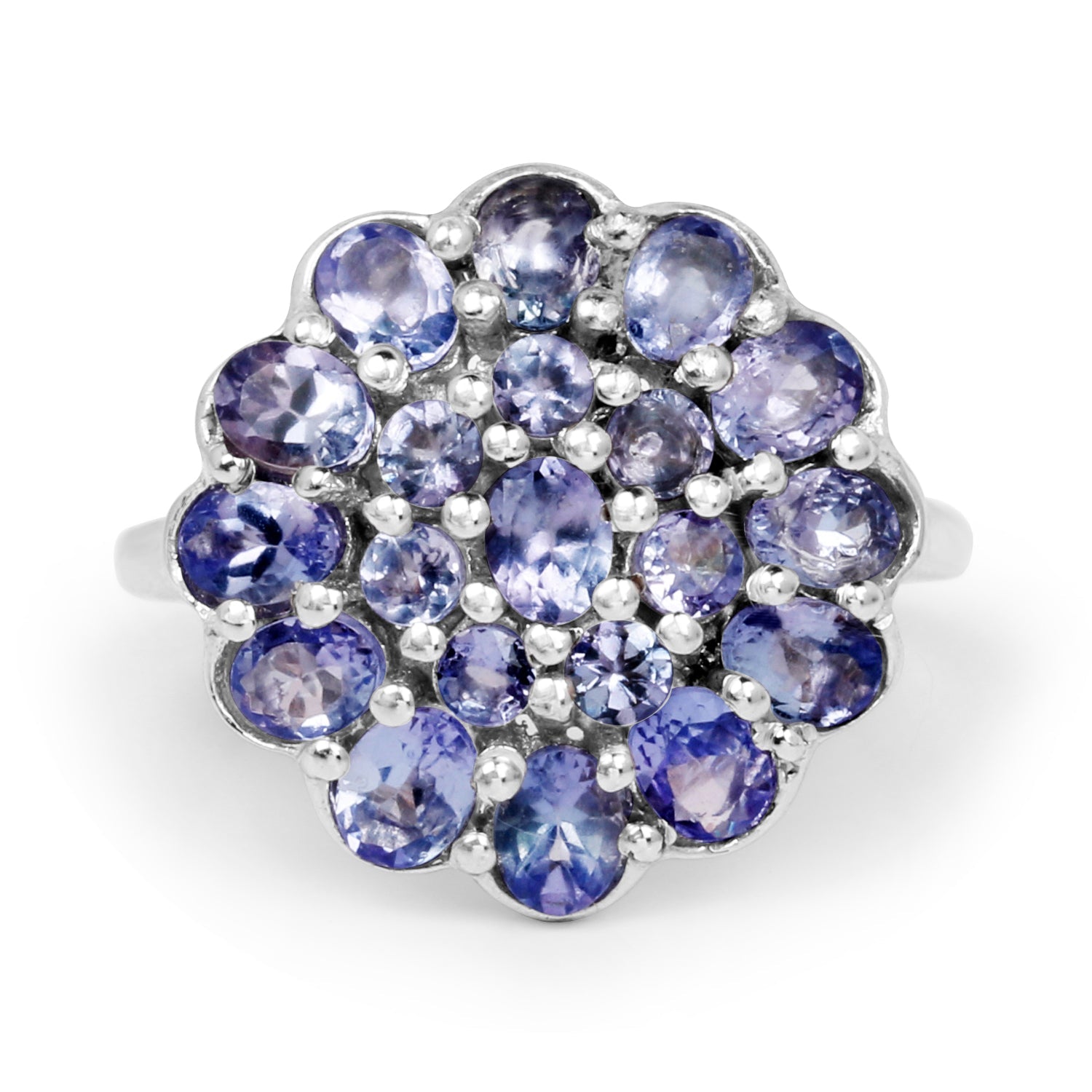 2.70 Carat Genuine Tanzanite .925 Sterling Silver Ring on sale at MyriadMart