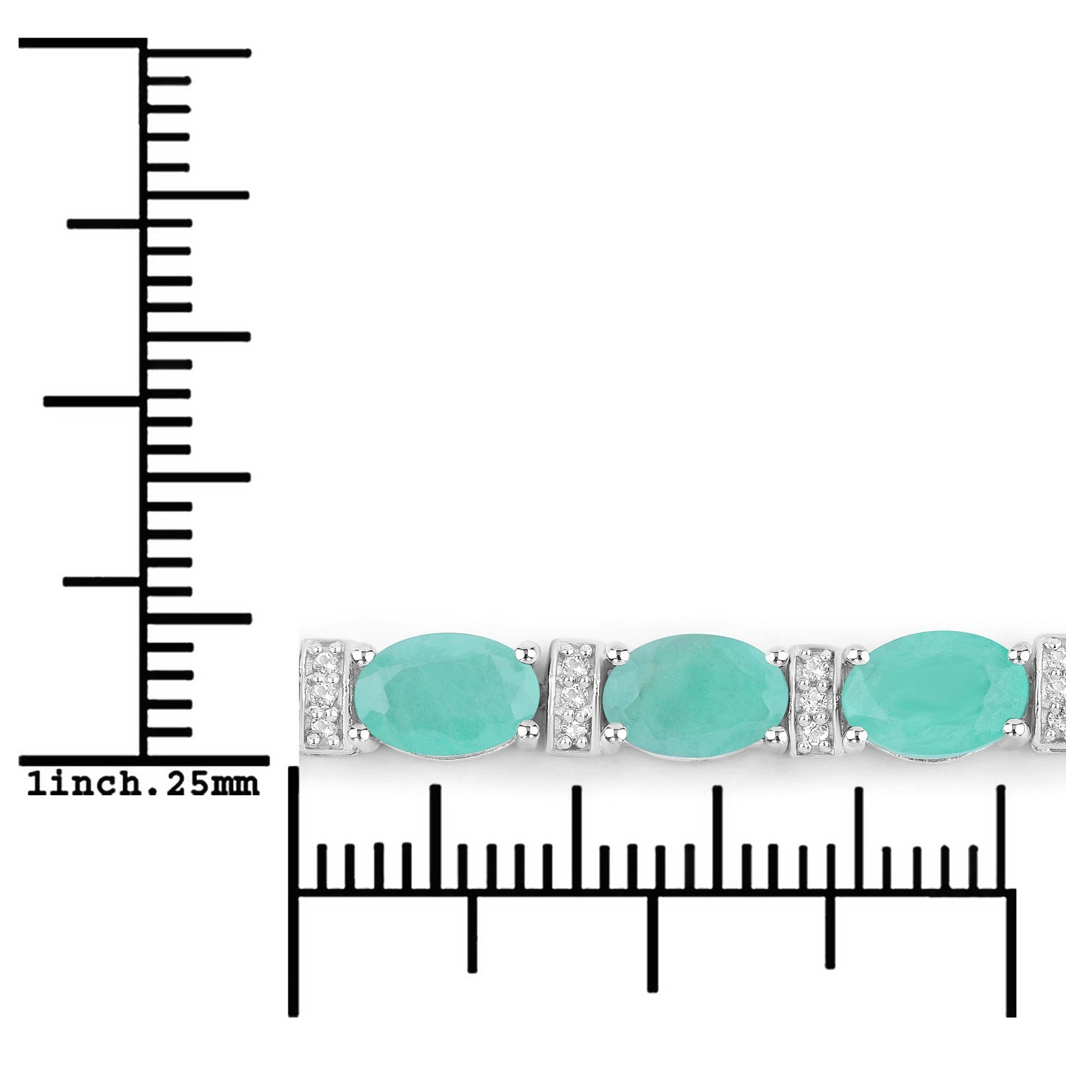 4.98 Carat Genuine Emerald and White Topaz .925 Sterling Silver Bracelet on sale at MyriadMart