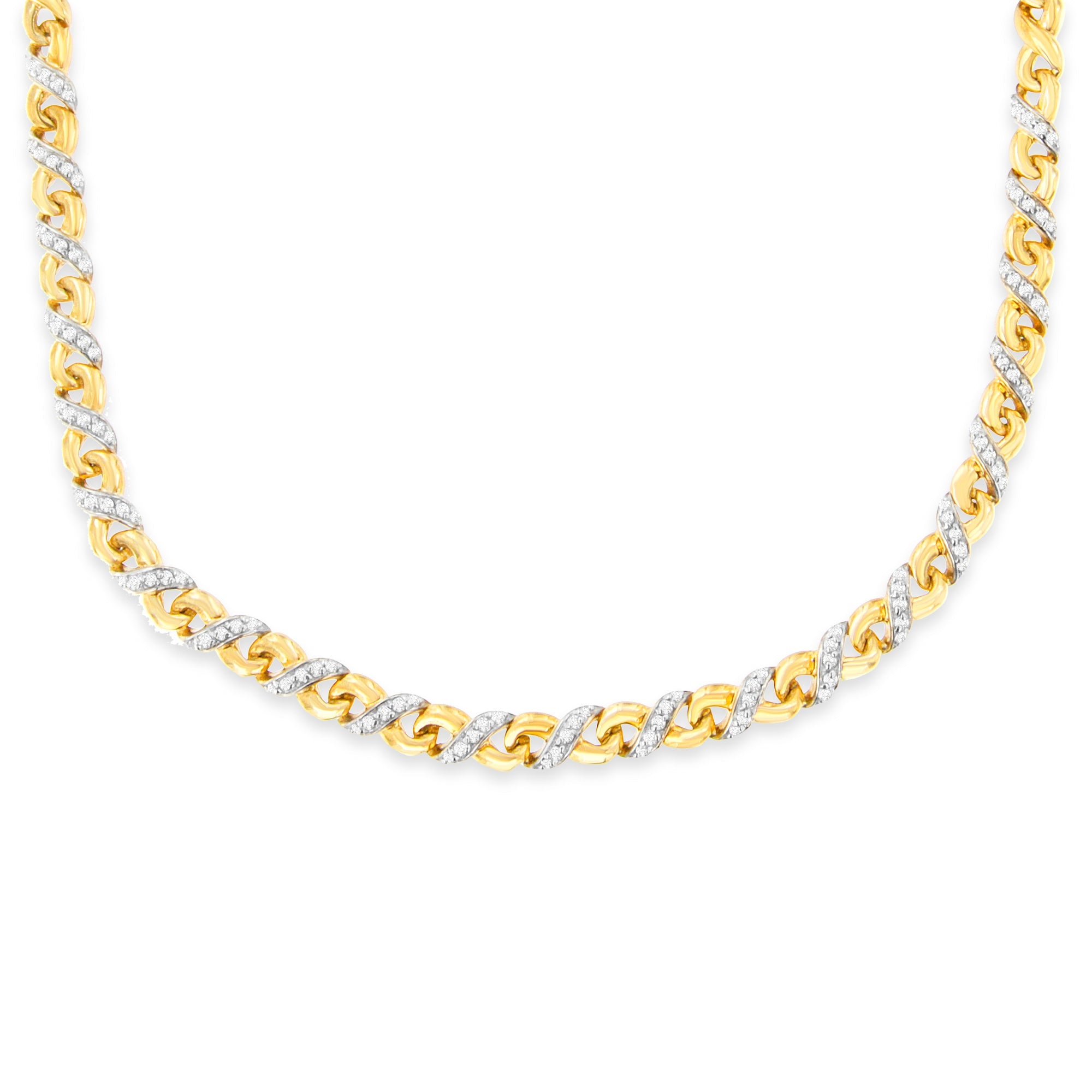 10K Yellow Gold 1 cttw Diamond Riviera Statement Pendant Necklace J-K, I2-I3 on sale at MyriadMart