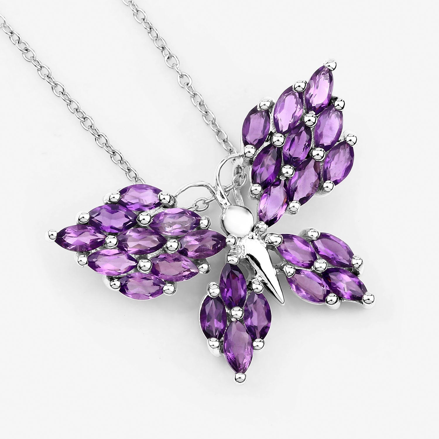 3.90 Carat Genuine Amethyst .925 Sterling Silver Pendant on sale at MyriadMart