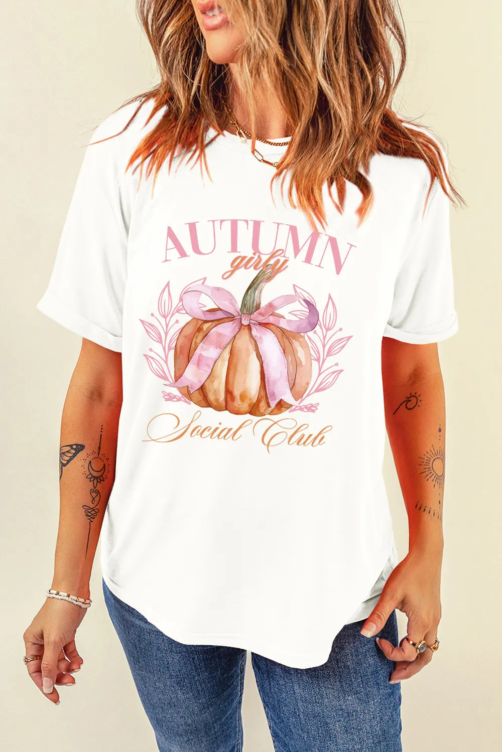 Pumpkin Graphic Round Neck Short Sleeve T-Shirt - MyriadMart