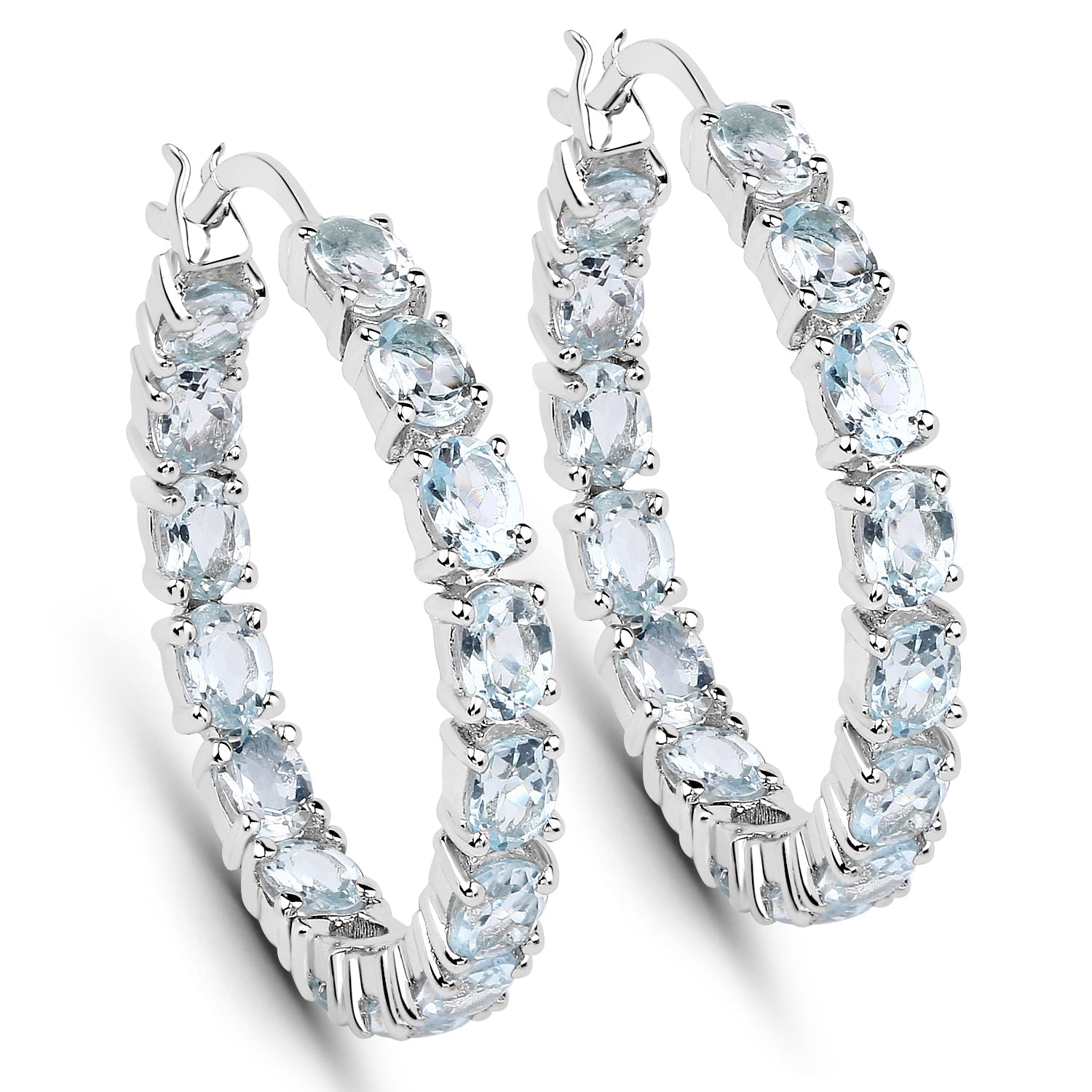 5.70 Carat Genuine Blue Topaz .925 Sterling Silver Earrings on sale at MyriadMart