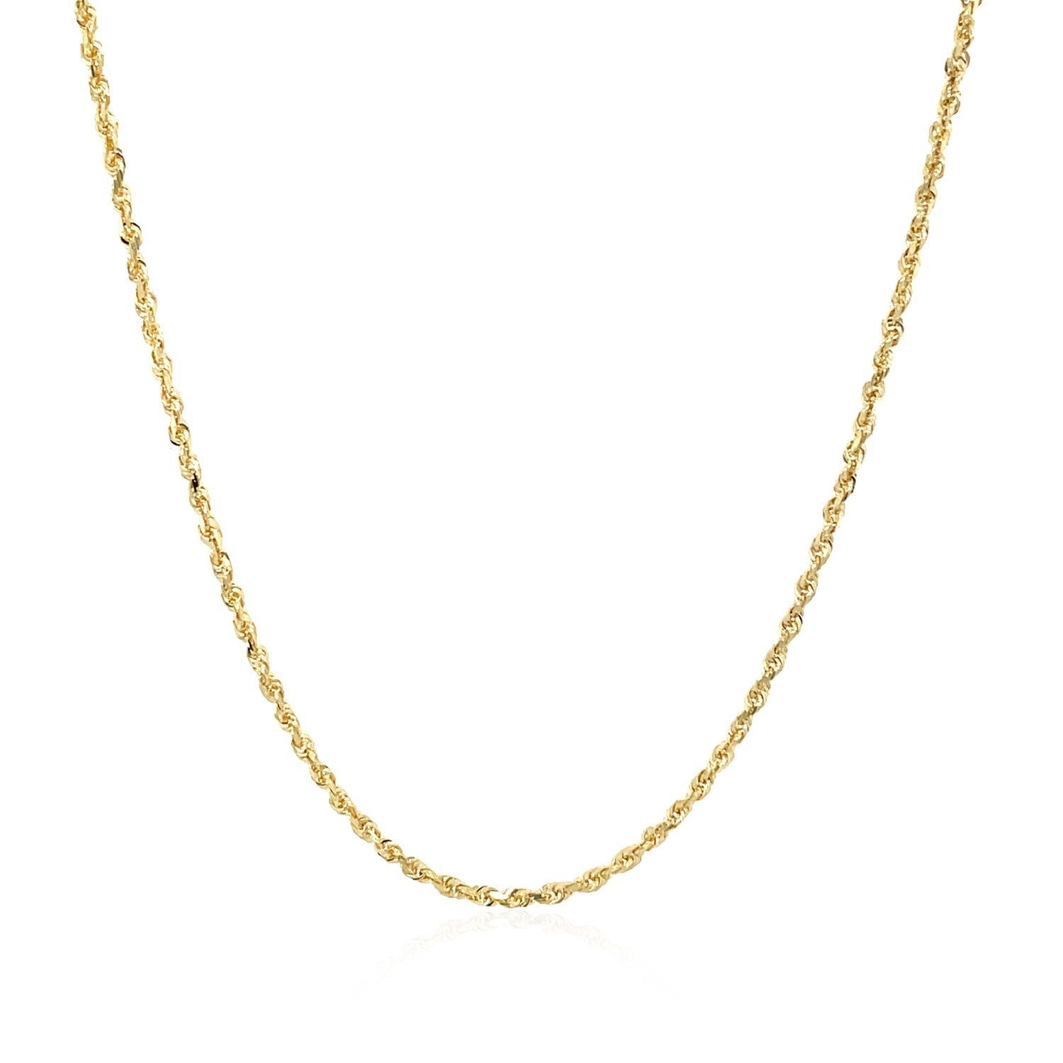 10k Yellow Gold Solid Diamond Cut Rope Chain 1.4mm on sale at MyriadMart