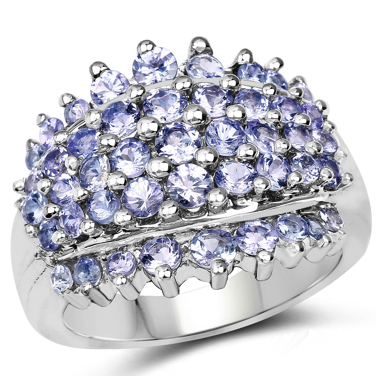 2.35 Carat Genuine Tanzanite .925 Sterling Silver Ring on sale at MyriadMart
