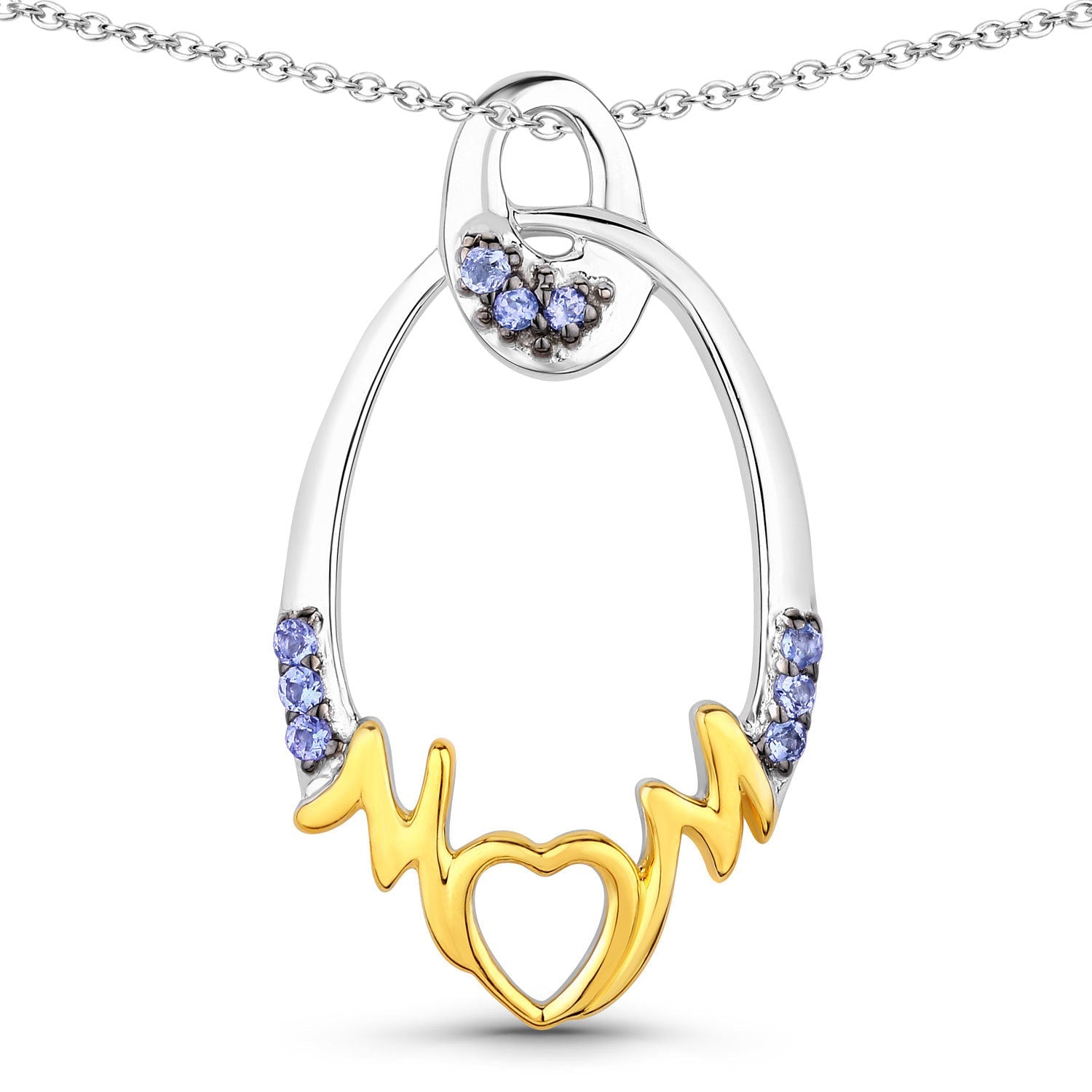 0.18 Carat Genuine Tanzanite .925 Sterling Silver Pendant on sale at MyriadMart