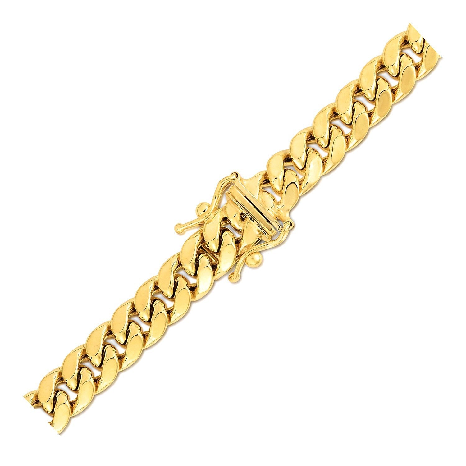 6.9mm 14k Yellow Gold Semi Solid Miami Cuban Chain on sale at MyriadMart