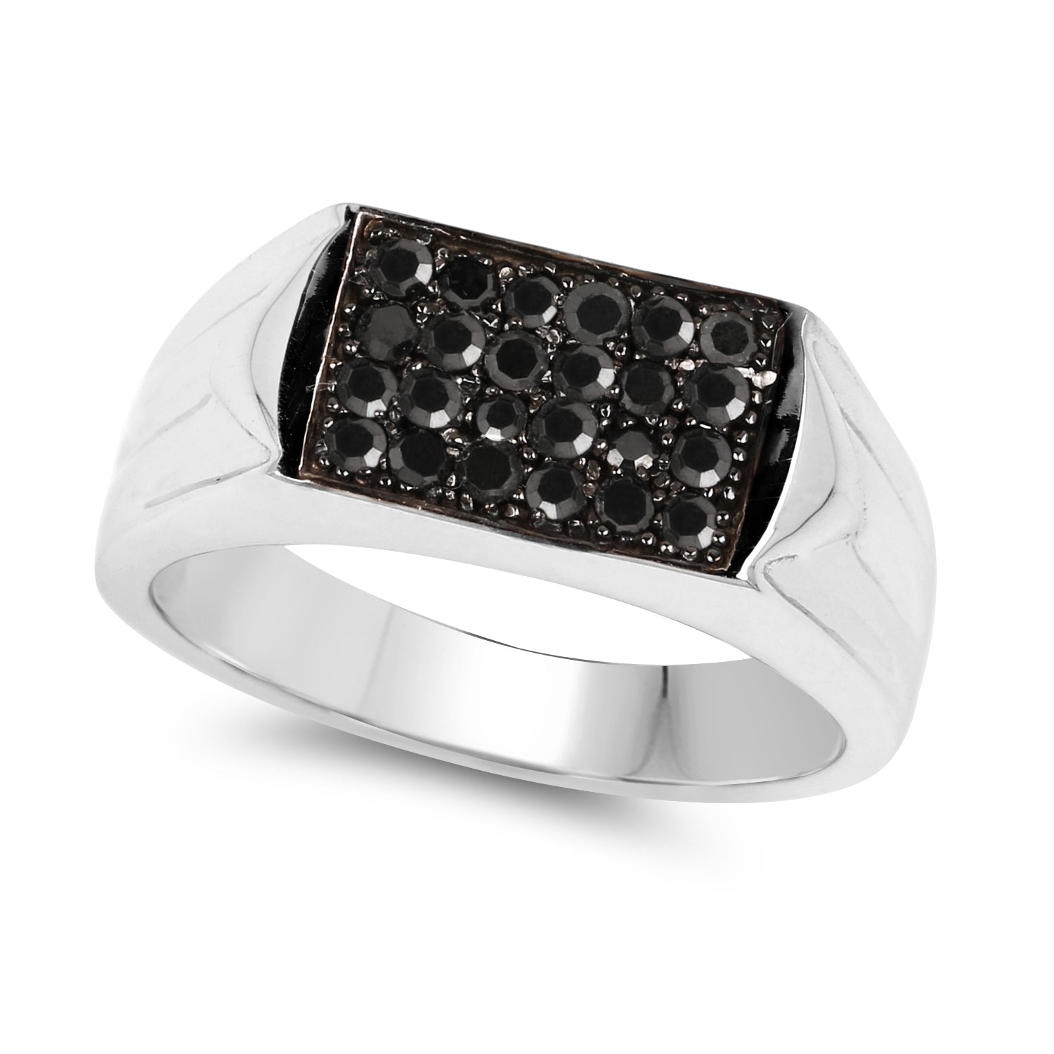 0.42 Carat Genuine Black Diamond .925 Sterling Silver Ring on sale at MyriadMart