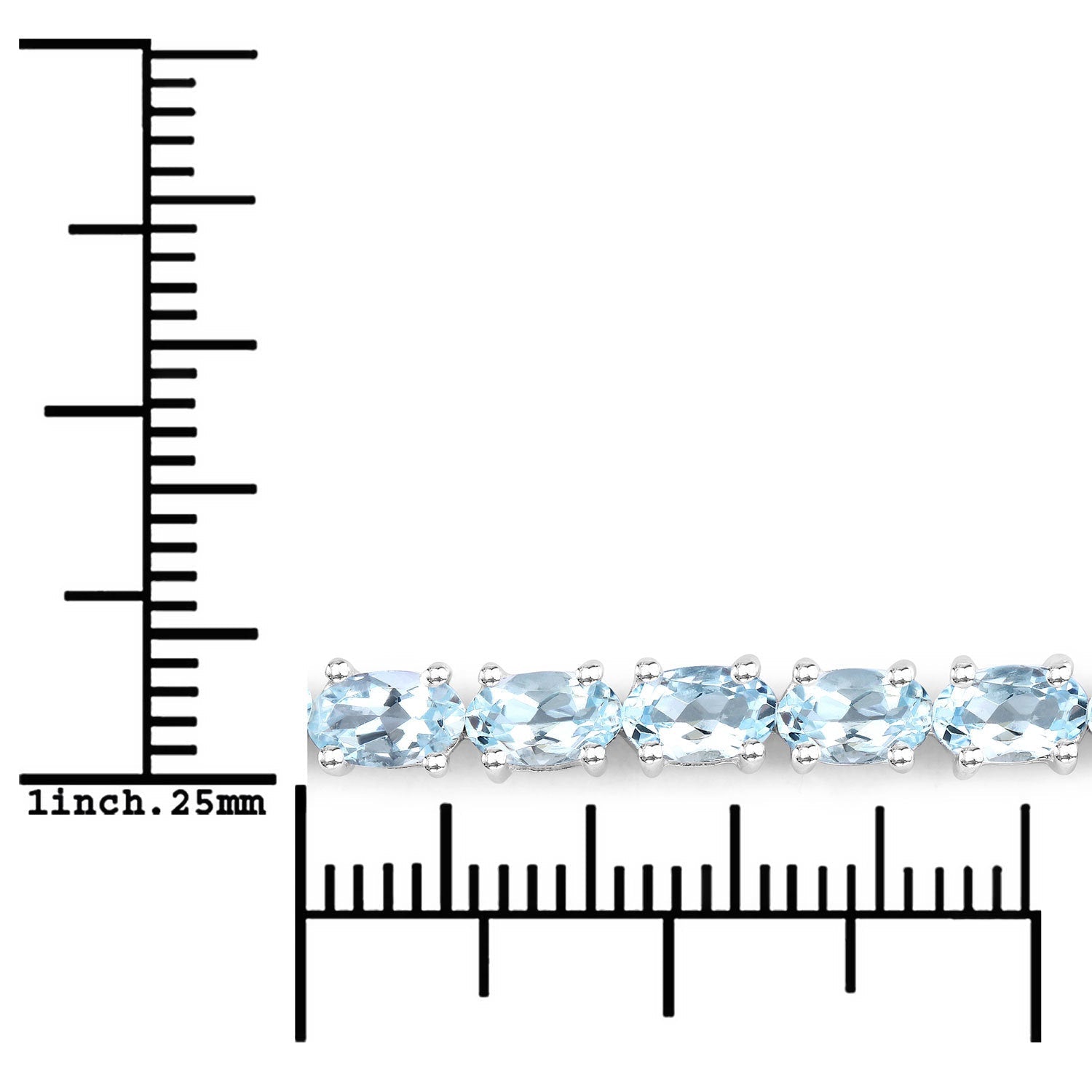2.20 Carat Genuine Aquamarine .925 Sterling Silver Bracelet on sale at MyriadMart
