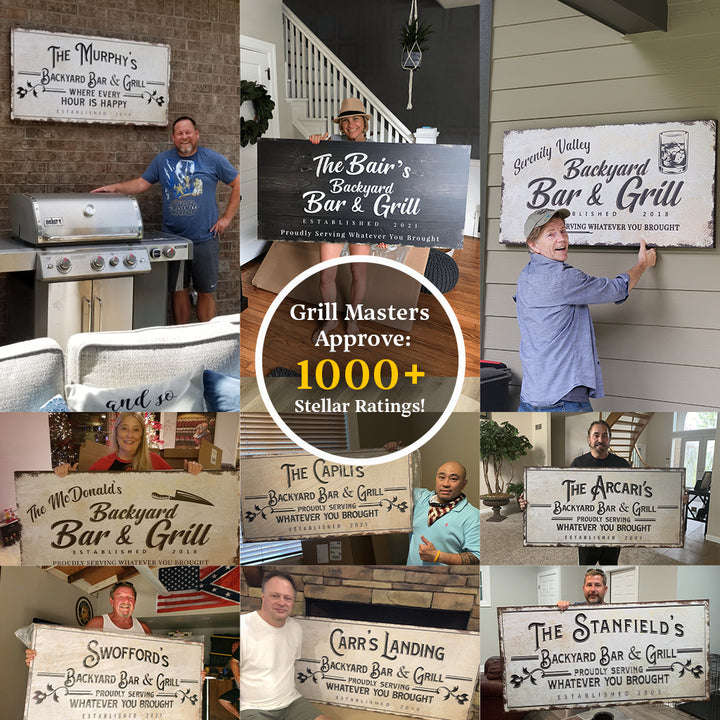 Backyard Bar & Grill Sign on sale at MyriadMart