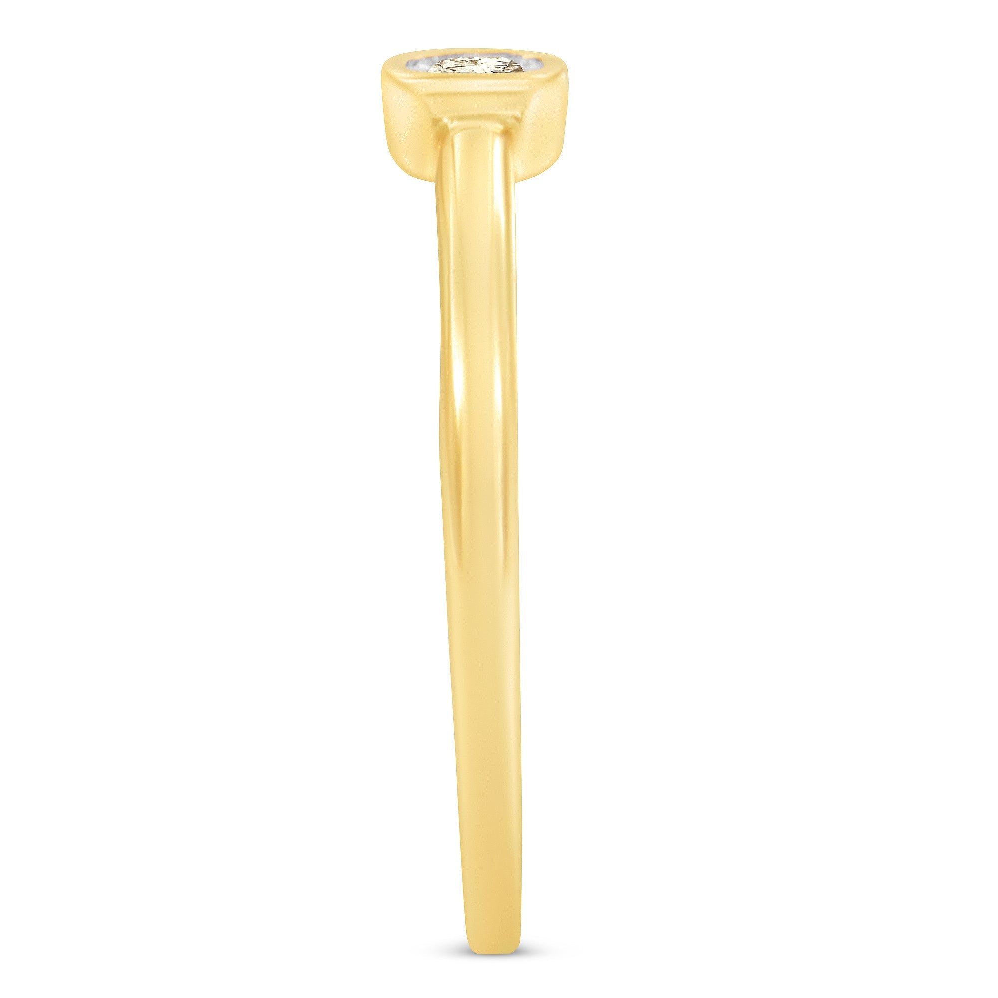 14K Yellow Gold Plated .925 Sterling Silver 1/20 Carat Diamond Square Cushion-Shaped Miracle Set Petite Fashion Promise Ring J-K Color, I1-I2 Clarity - Size 6 on sale at MyriadMart