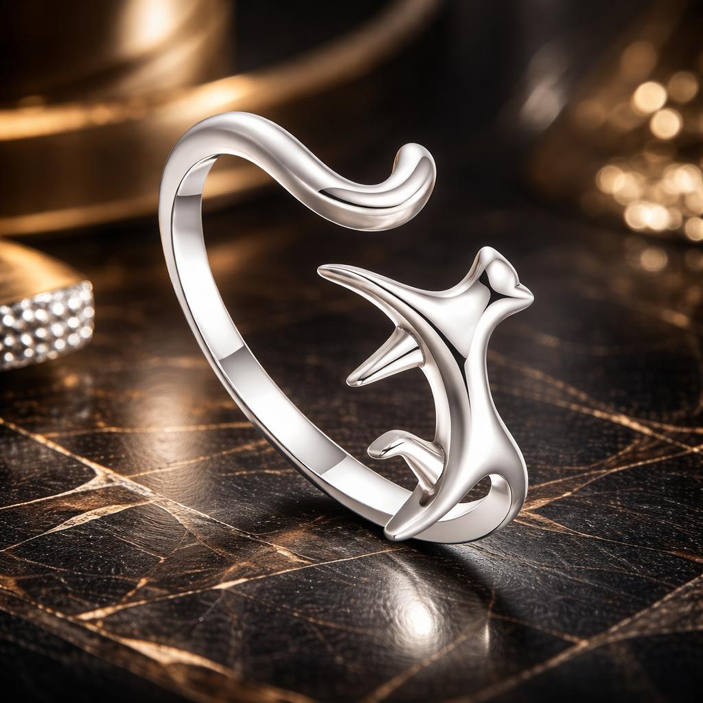 925 Sterling Silver Oxidized Ring for Women on sale at MyriadMart