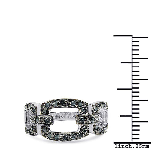 0.36 Carat Genuine Blue Diamond .925 Sterling Silver Ring on sale at MyriadMart