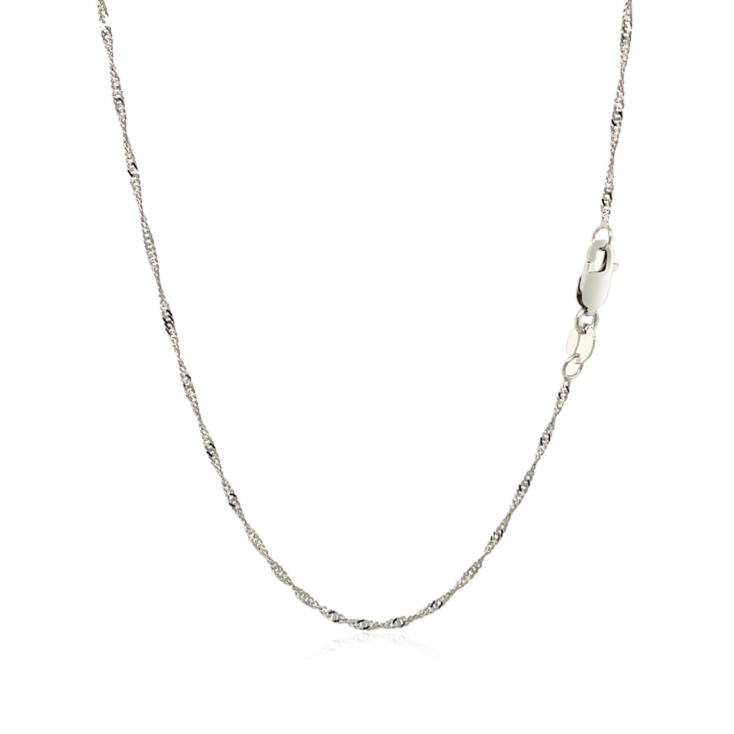 14k White Gold Singapore Chain 1.5mm on sale at MyriadMart