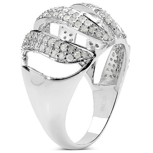 0.98 Carat Genuine White Diamond .925 Sterling Silver Ring on sale at MyriadMart