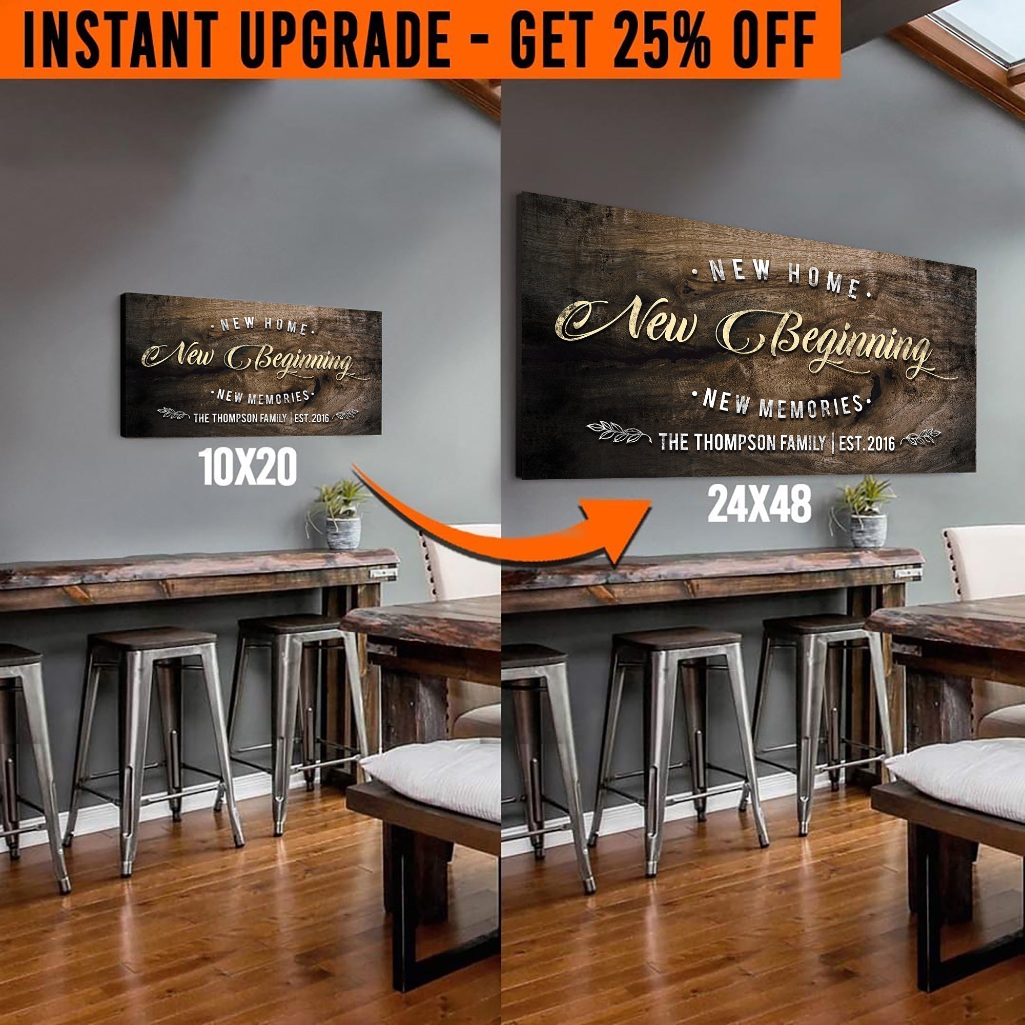 Upgrade Your 'New Home' Style 2 Canvas To 24x48 Inches on sale at MyriadMart