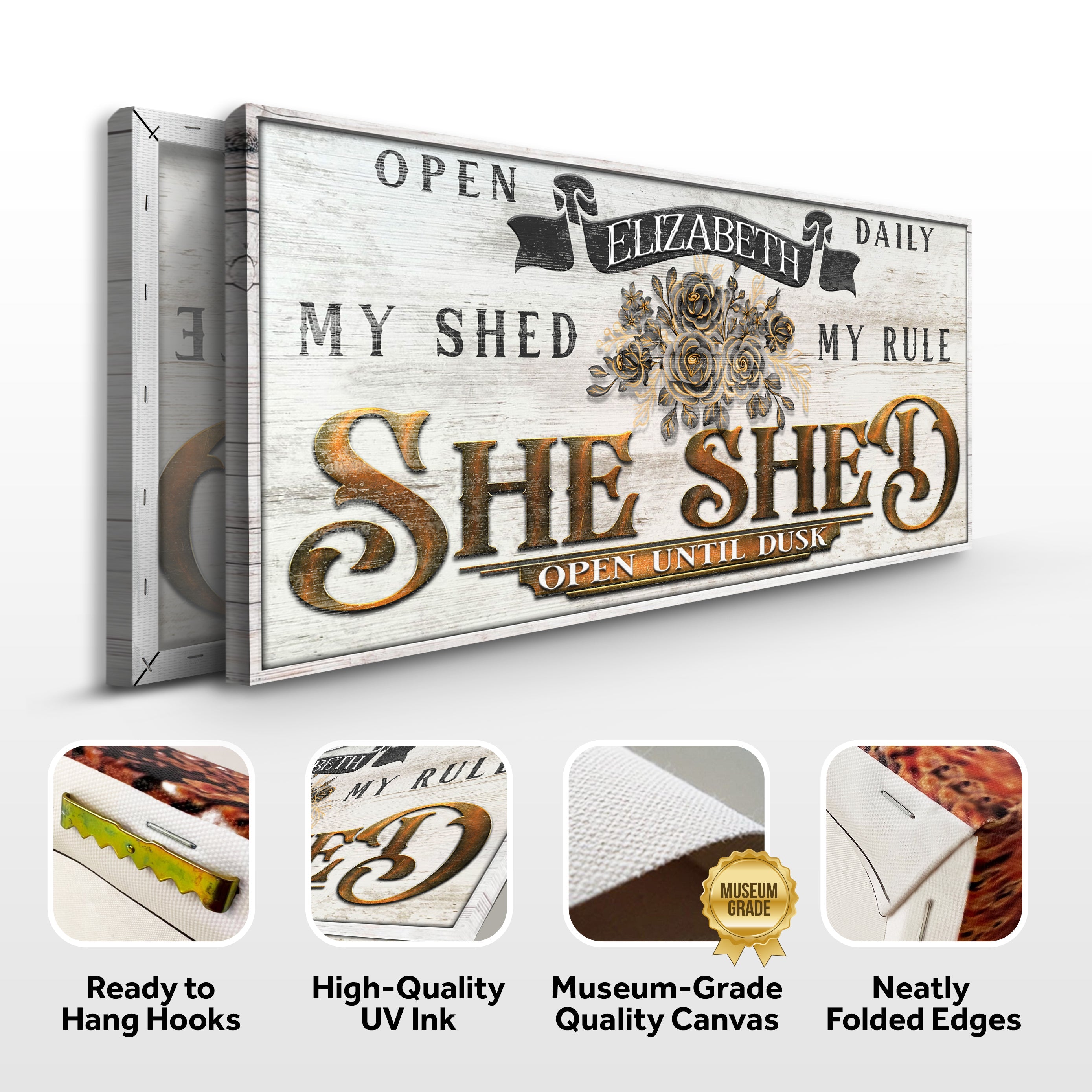 Personalized She Shed Sign X on sale at MyriadMart