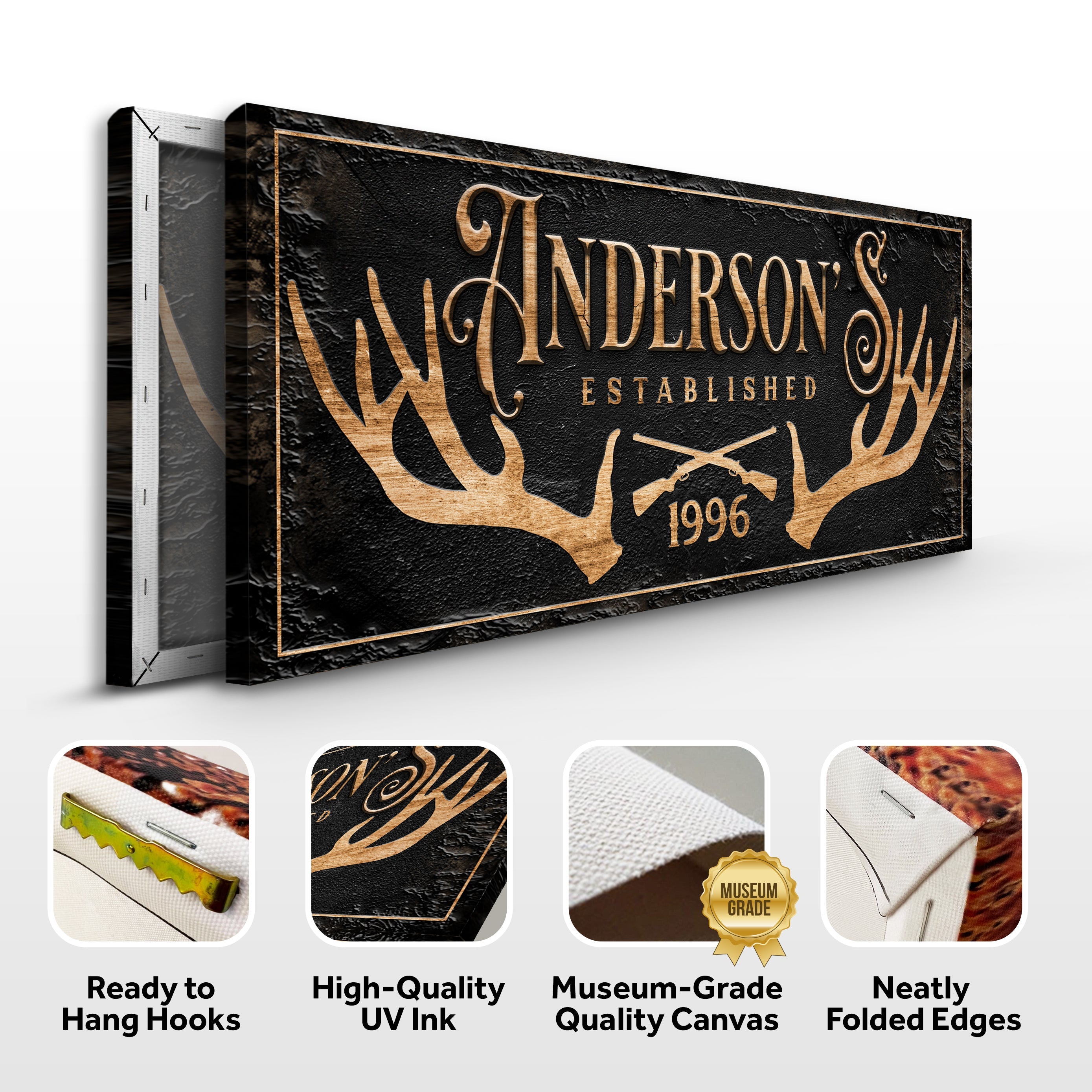 Personalized Family Antler Sign II on sale at MyriadMart