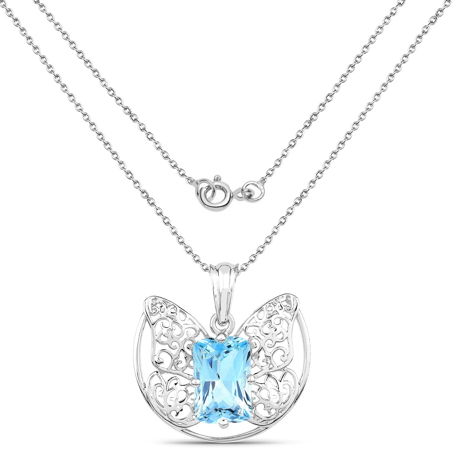 11.10 Carat Genuine Swiss Blue Topaz .925 Sterling Silver Pendant on sale at MyriadMart