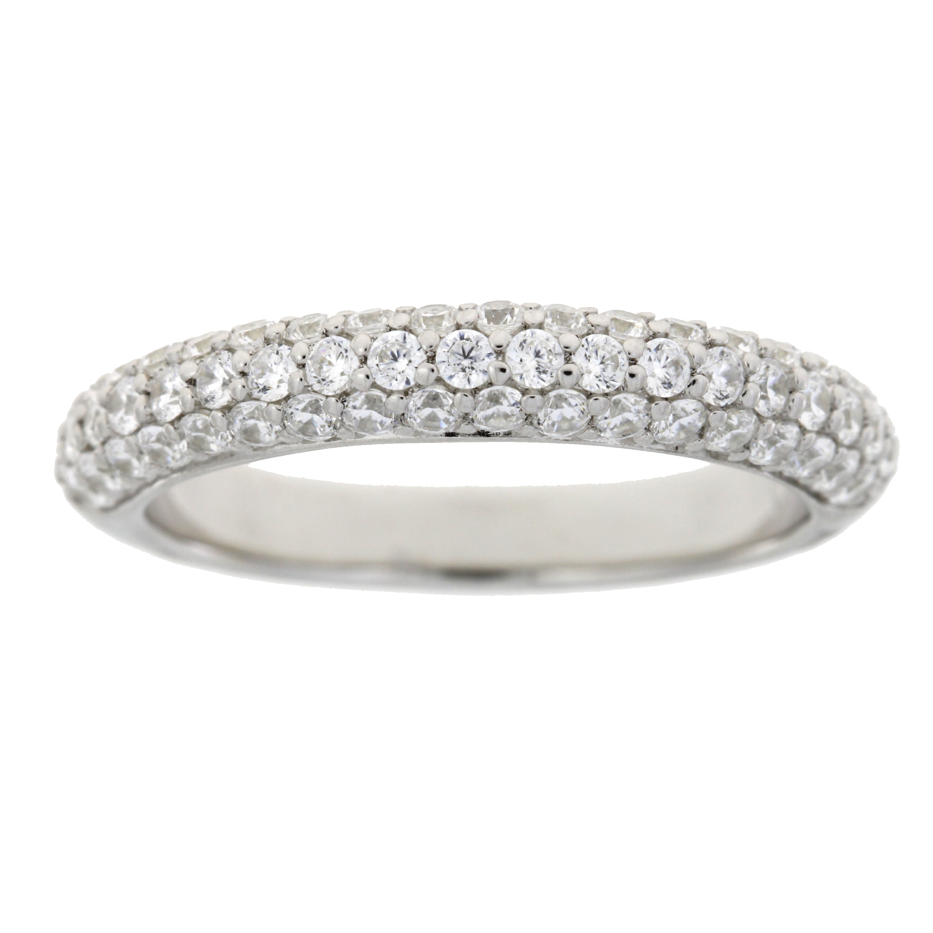 Cubic Zirconium Wedding Band Ring Sterling Silver on sale at MyriadMart