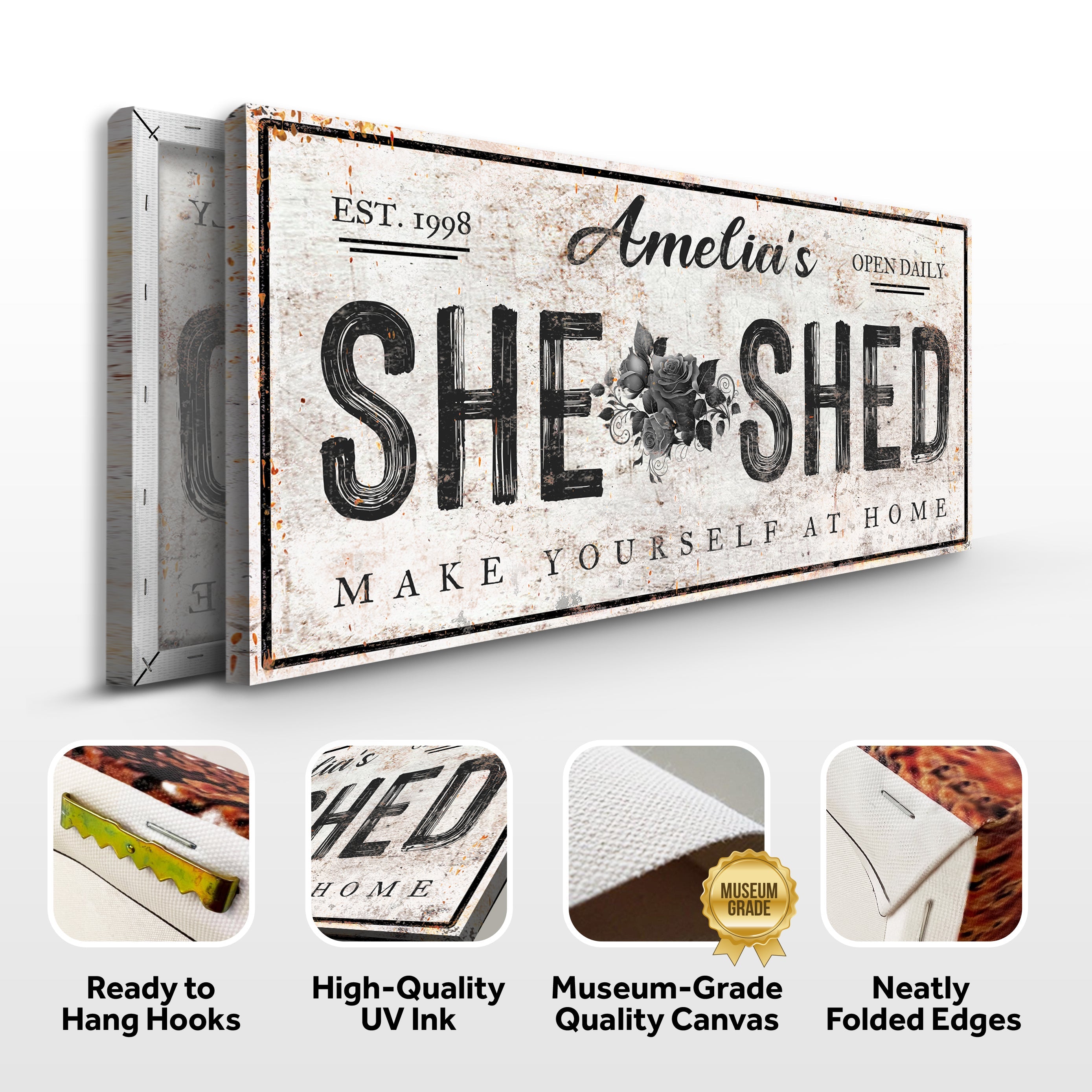Personalized She Shed Sign XVII on sale at MyriadMart
