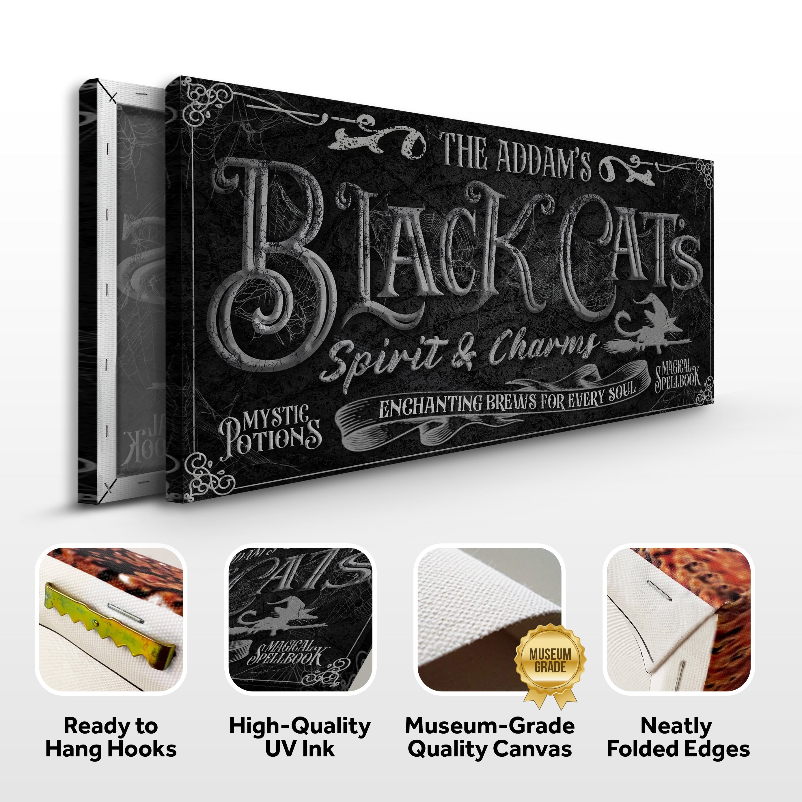 Black Cat’s Spirits & Charms Bar Halloween Sign II on sale at MyriadMart