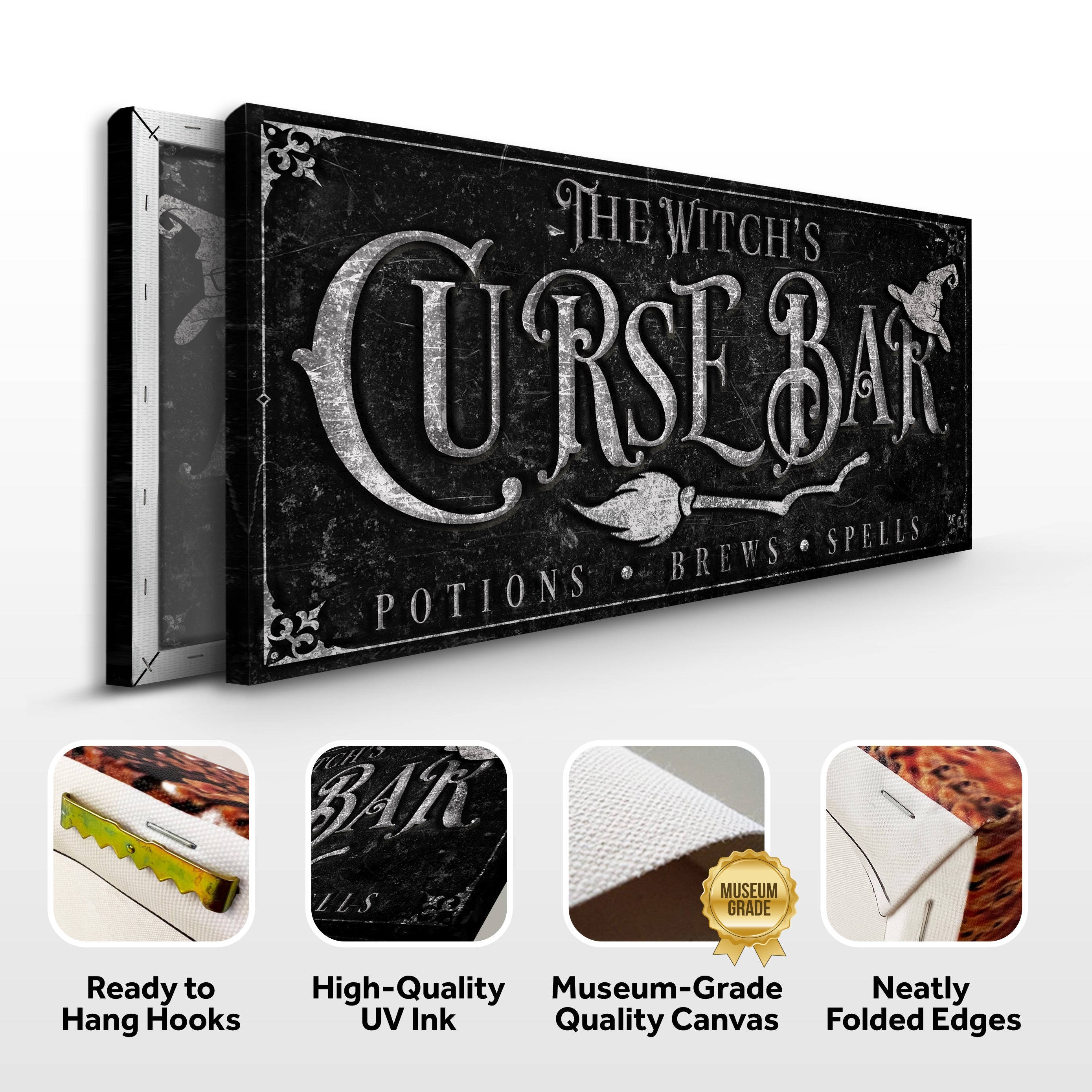 The Witch's Curse Bar Halloween Sign on sale at MyriadMart