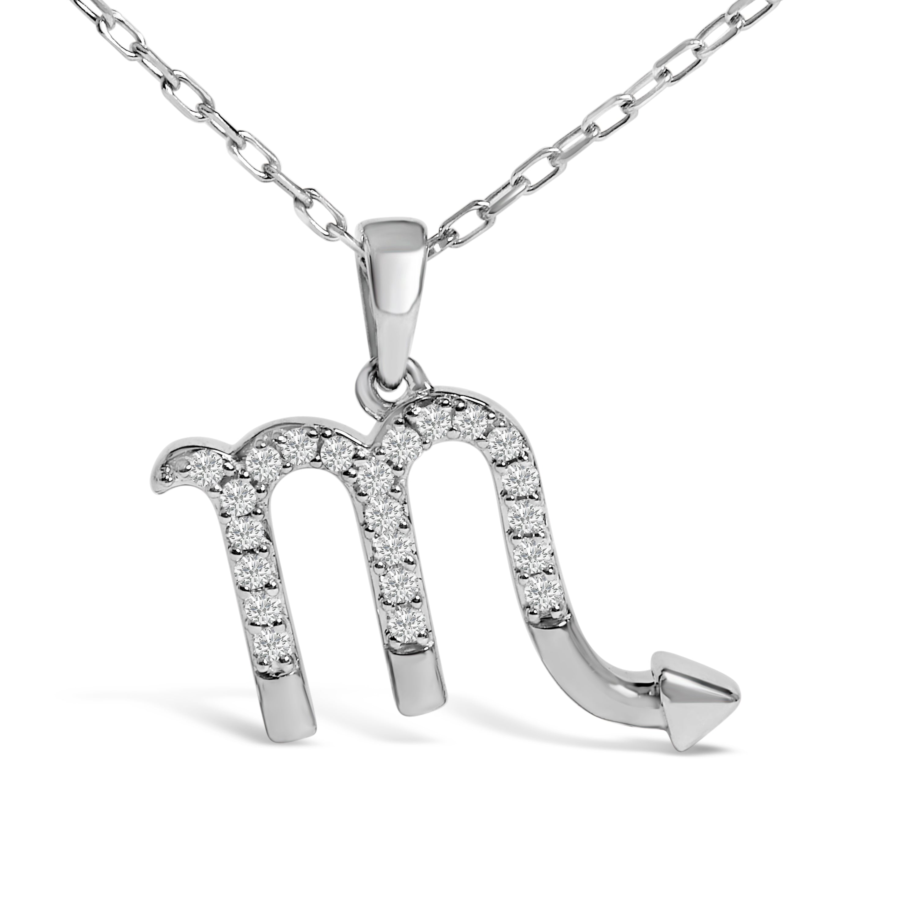 Sterling Silver 1/7 Cttw Diamond Scorpio Zodiac Pendant Necklace on sale at MyriadMart