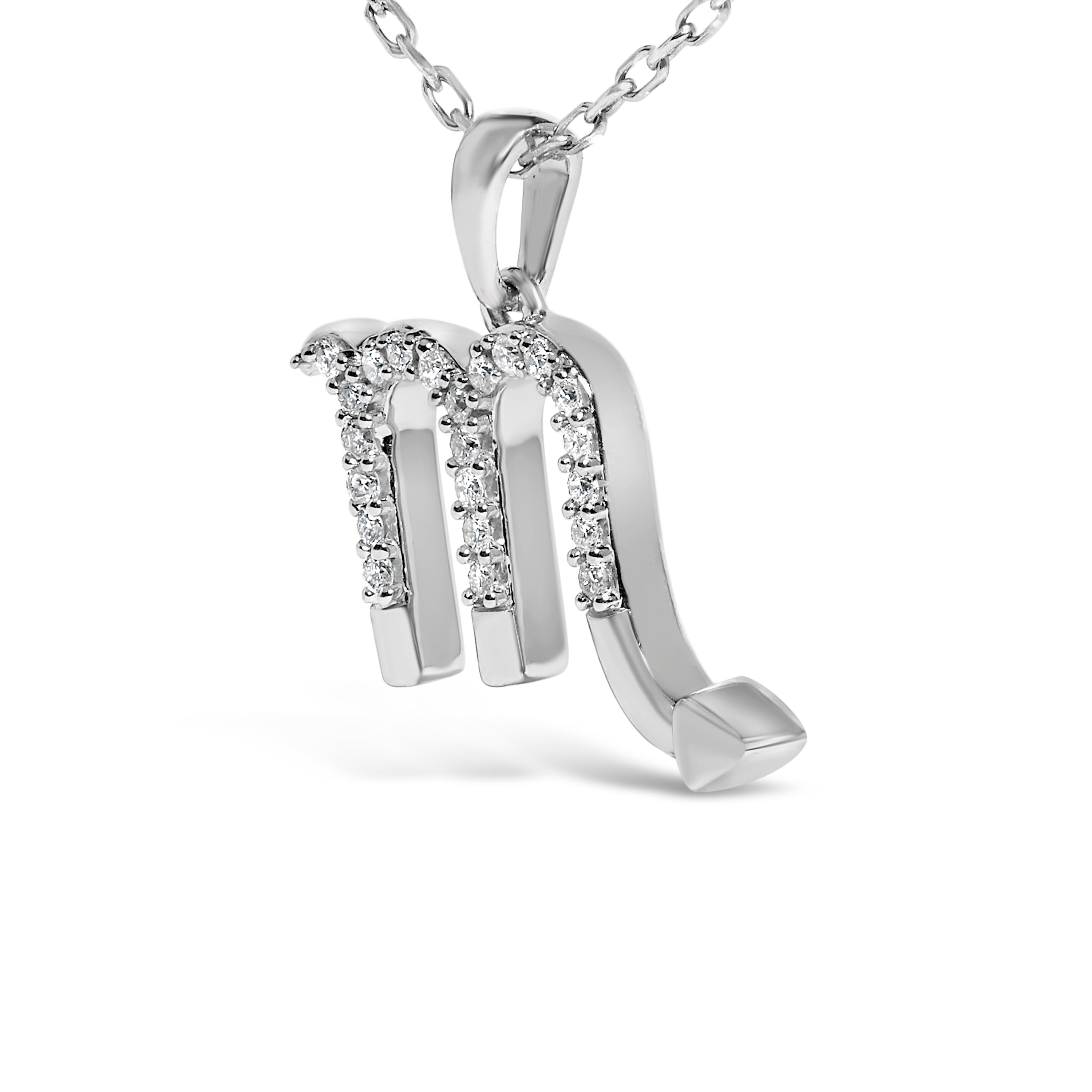 Sterling Silver 1/7 Cttw Diamond Scorpio Zodiac Pendant Necklace on sale at MyriadMart
