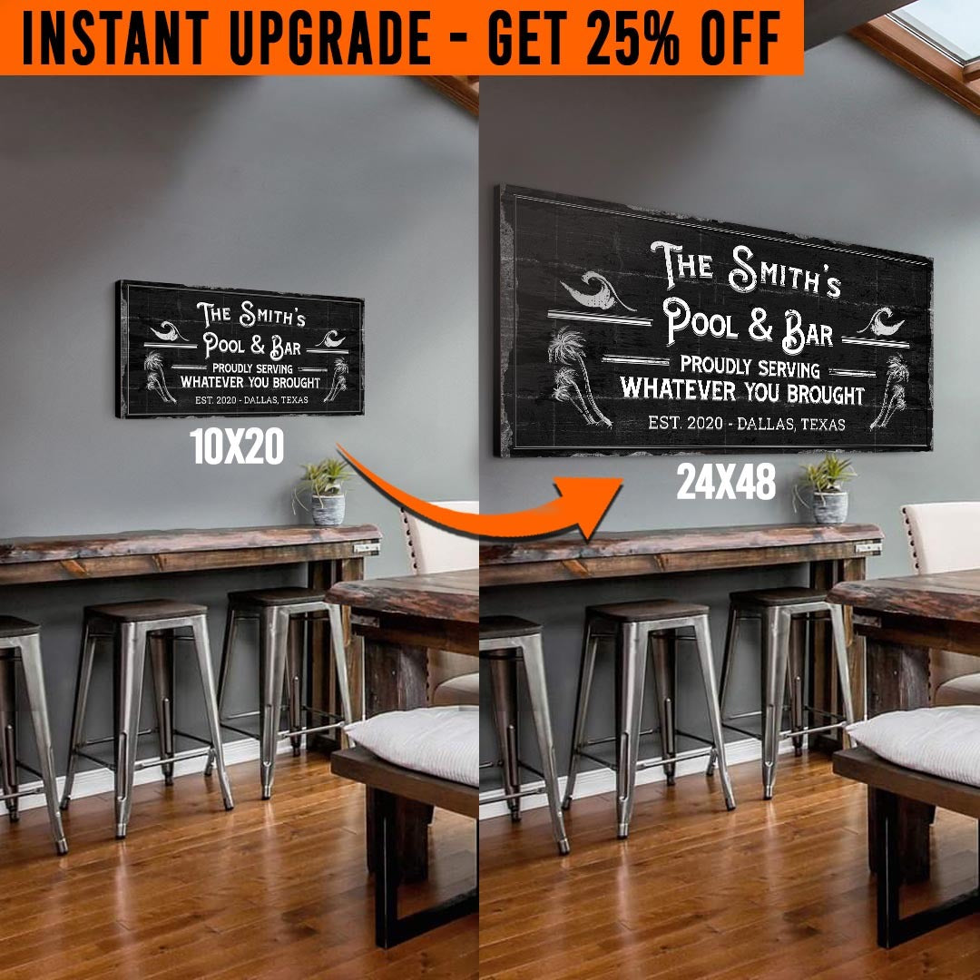 Upgrade Your 'Pool & Bar' Style 2 Canvas To 24x48 Inches on sale at MyriadMart