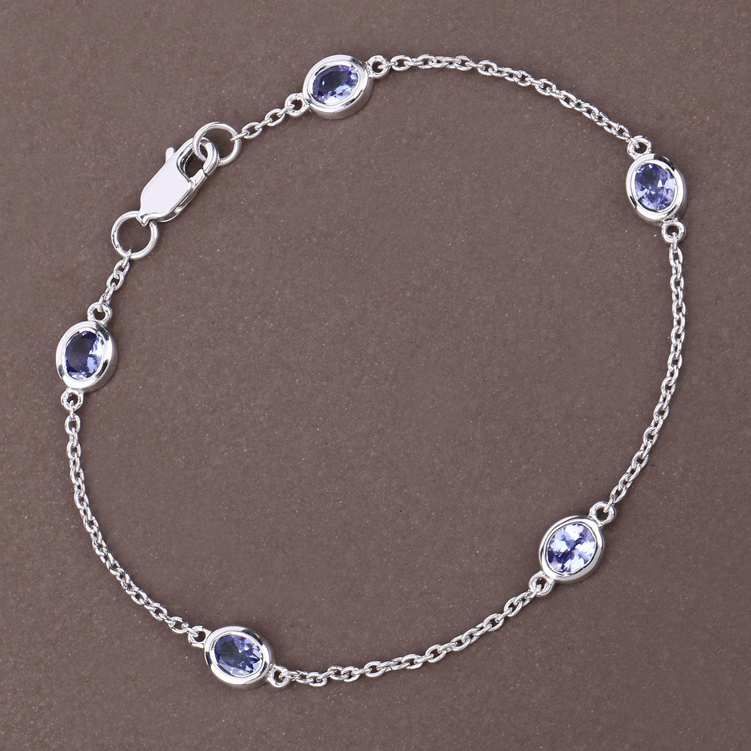 1.65 Carat Genuine Tanzanite .925 Sterling Silver Bracelet on sale at MyriadMart