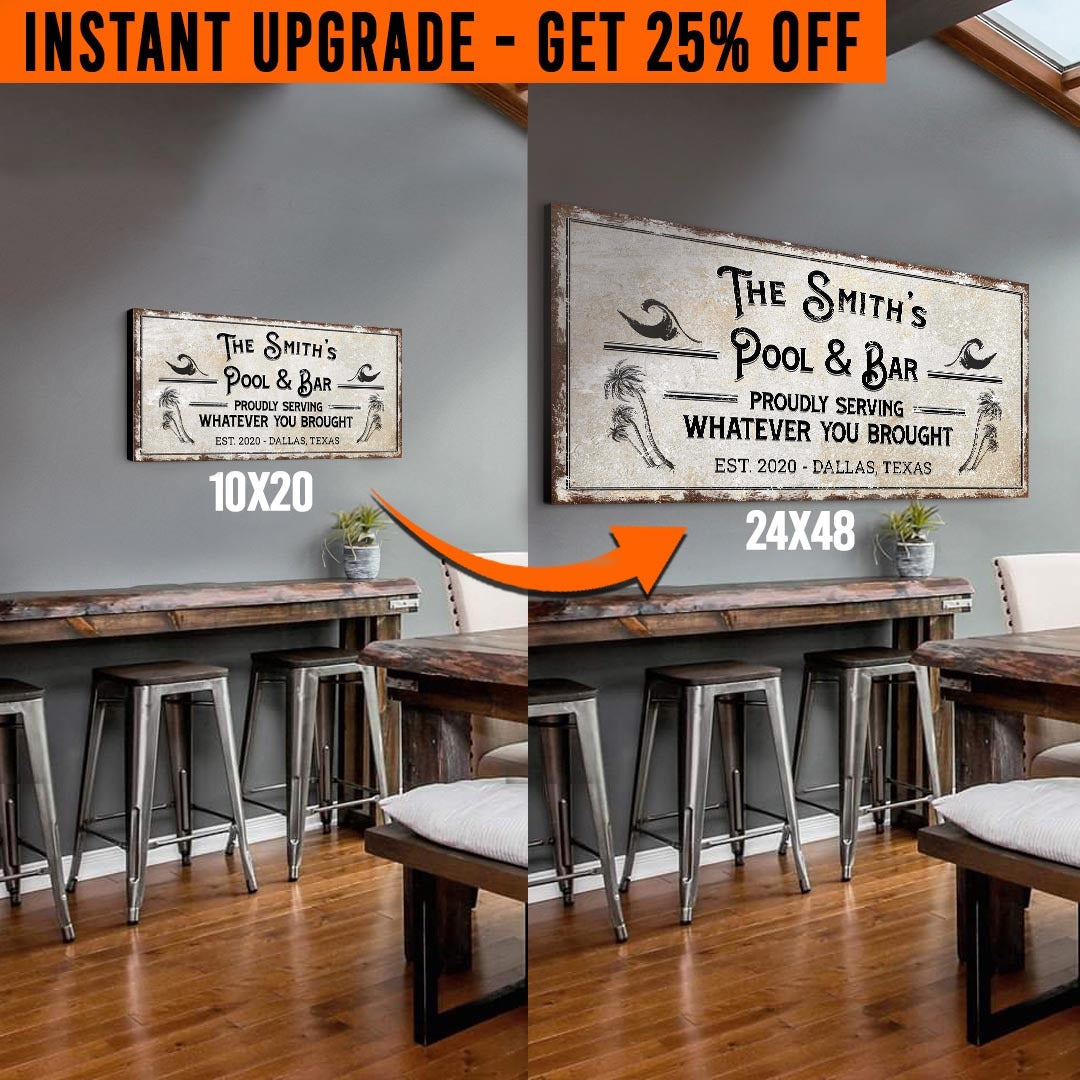 Upgrade Your 'Pool & Bar' Style 1 Canvas To 24x48 Inches on sale at MyriadMart