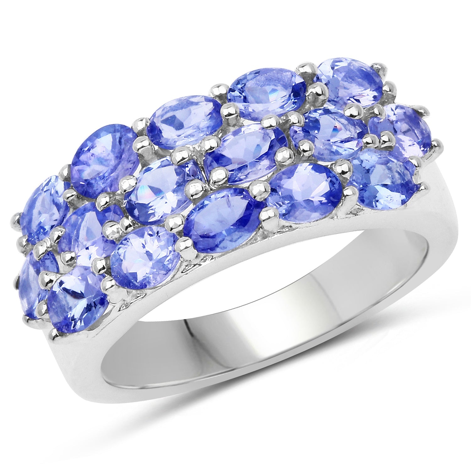2.72 Carat Genuine Tanzanite .925 Sterling Silver Ring on sale at MyriadMart