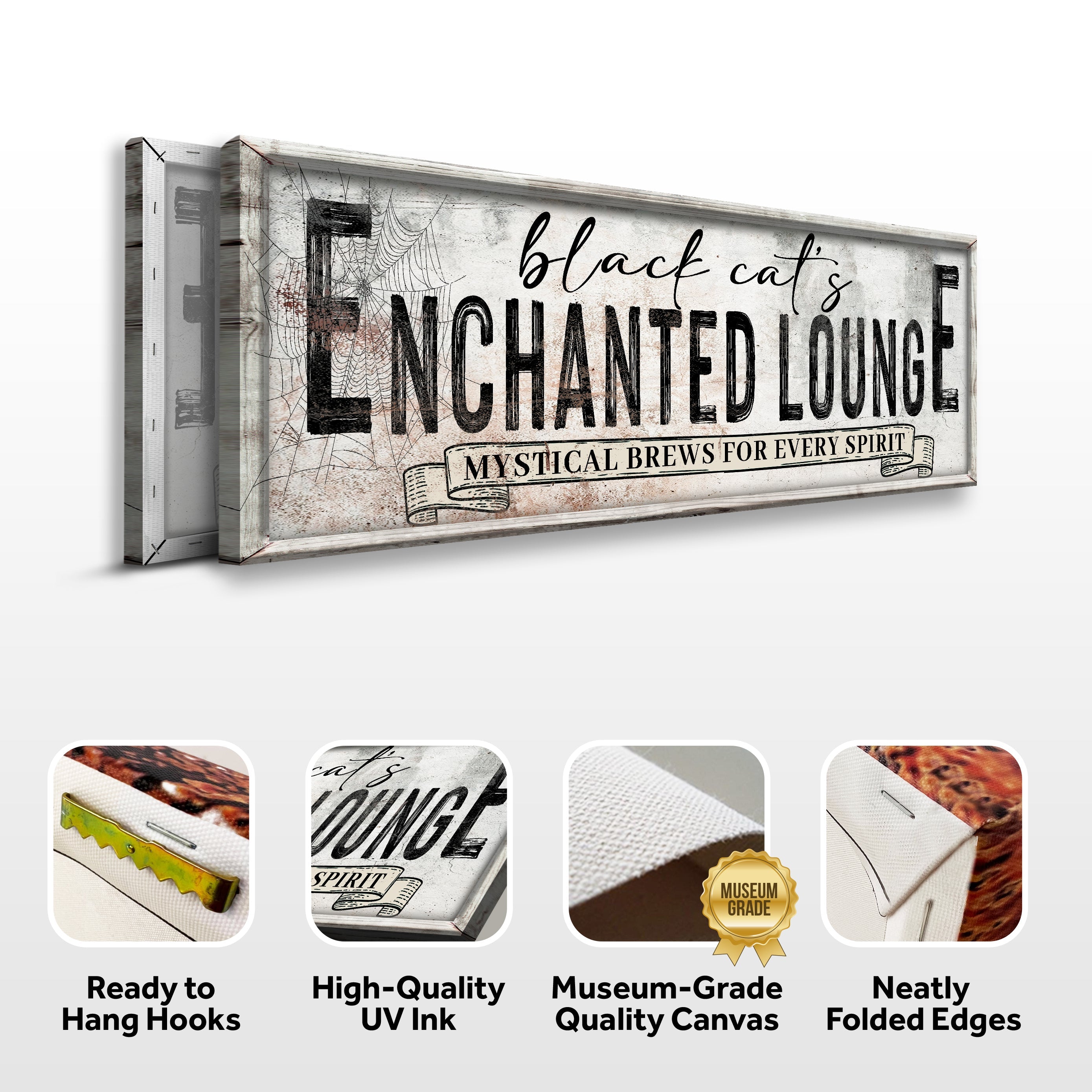 Black Cat's Enchanted Lounge Halloween Sign III on sale at MyriadMart