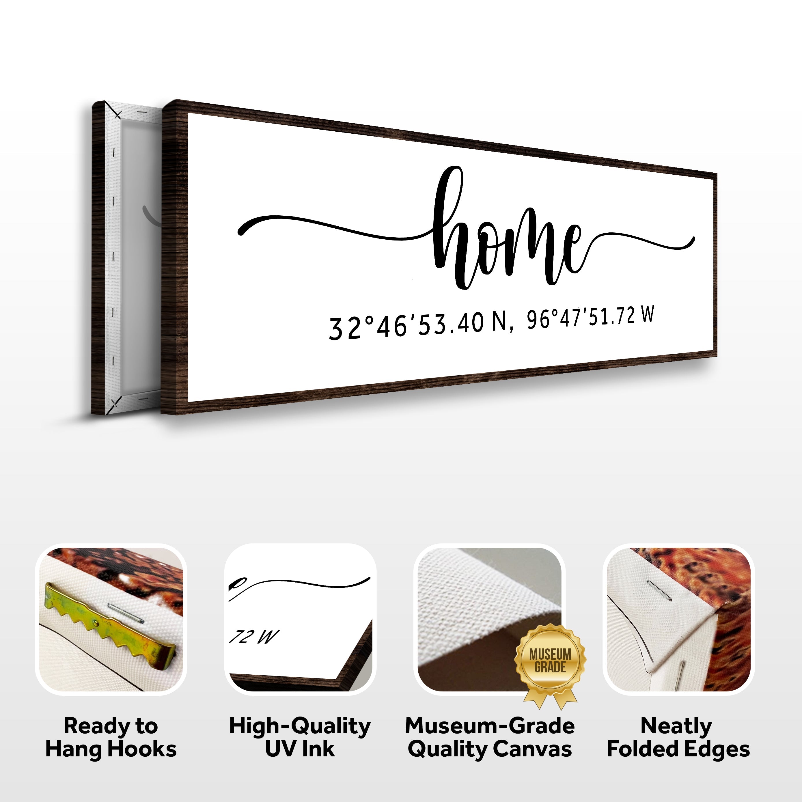 Family Home Coordinates Sign on sale at MyriadMart