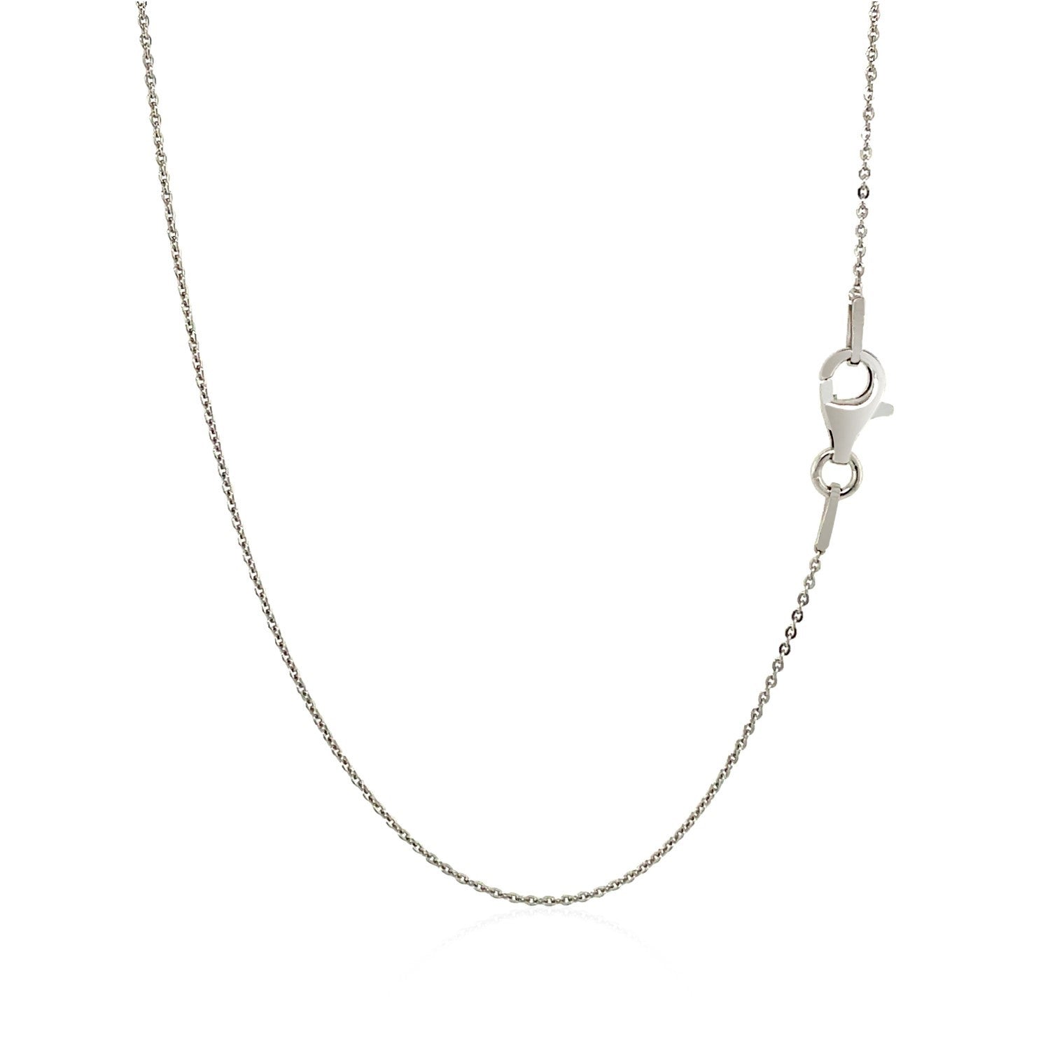 Sterling Silver Rhodium Plated Cable Chain 0.6mm on sale at MyriadMart