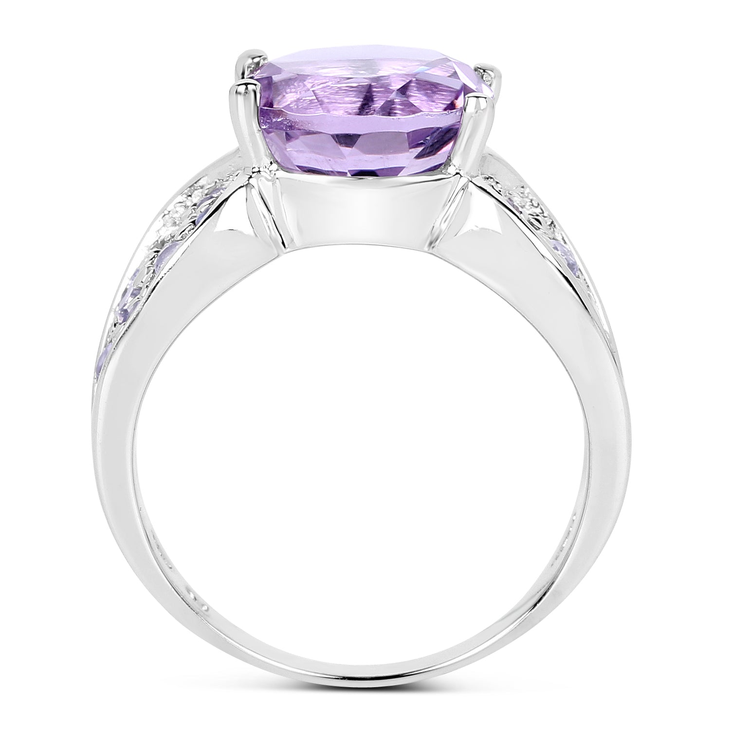 4.07 Carat Genuine Amethyst & Tanzanite .925 Sterling Silver Ring on sale at MyriadMart