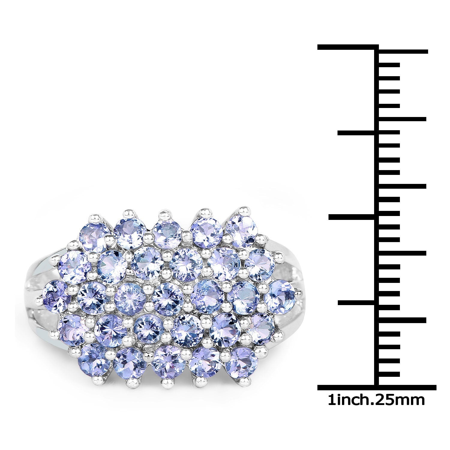 2.03 Carat Genuine Tanzanite .925 Sterling Silver Ring on sale at MyriadMart