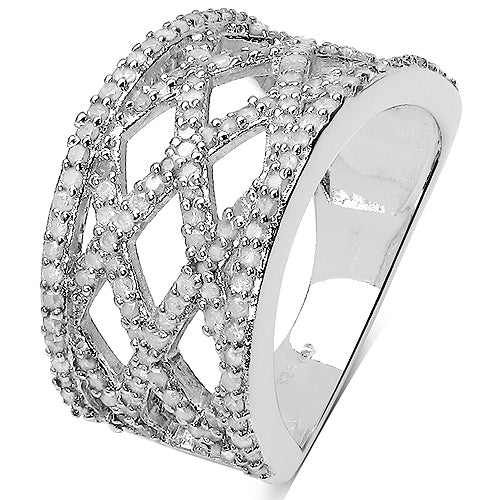 0.92 Carat Genuine White Diamond .925 Sterling Silver Ring on sale at MyriadMart