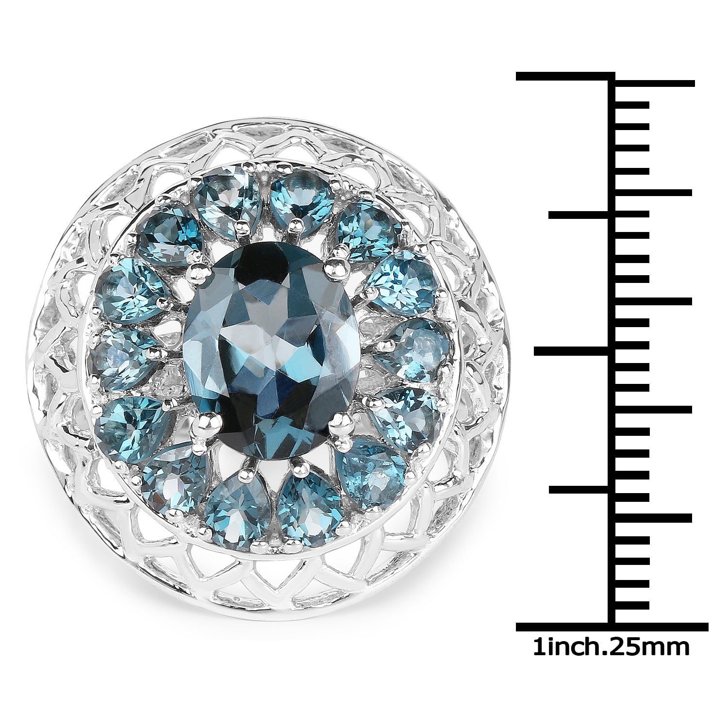 5.98 Carat Genuine London Blue Topaz .925 Sterling Silver Ring on sale at MyriadMart
